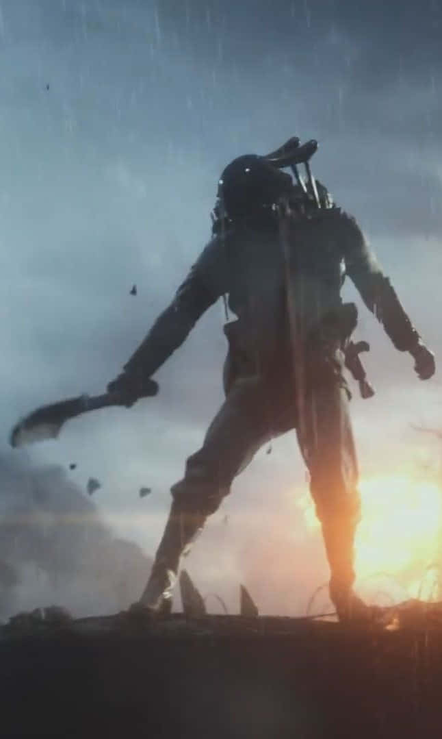 Fundal Pixel 3xl Battlefield 1 Soldat Mânuiind Un Cuțit De Bucătar Fundal