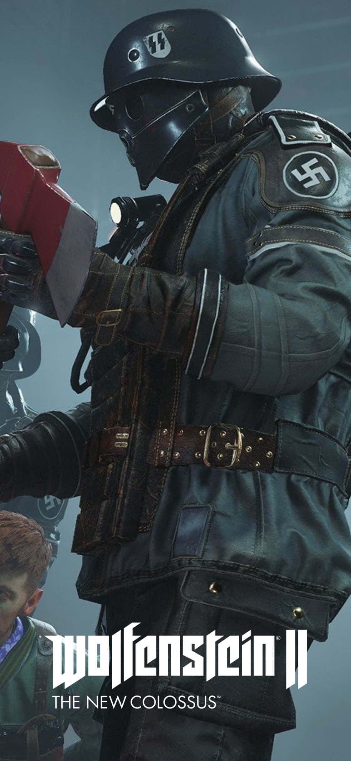 iPhone Xs Wolfenstein Ii Fundal Poster Scena Ostaticilor Fundal