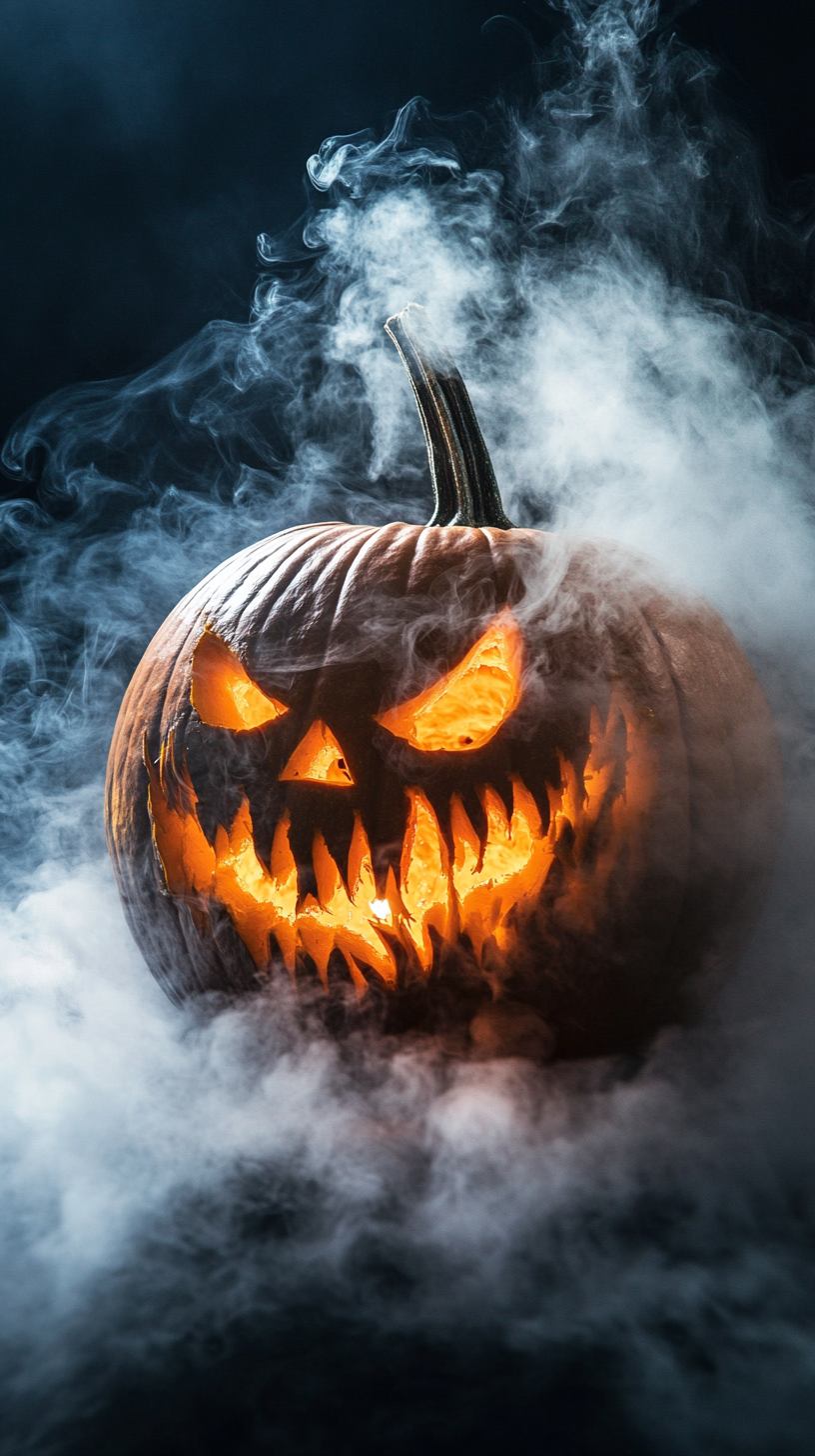 fundal produs Halloween dovleac 3D platformă toamnă scenă fum Fundal