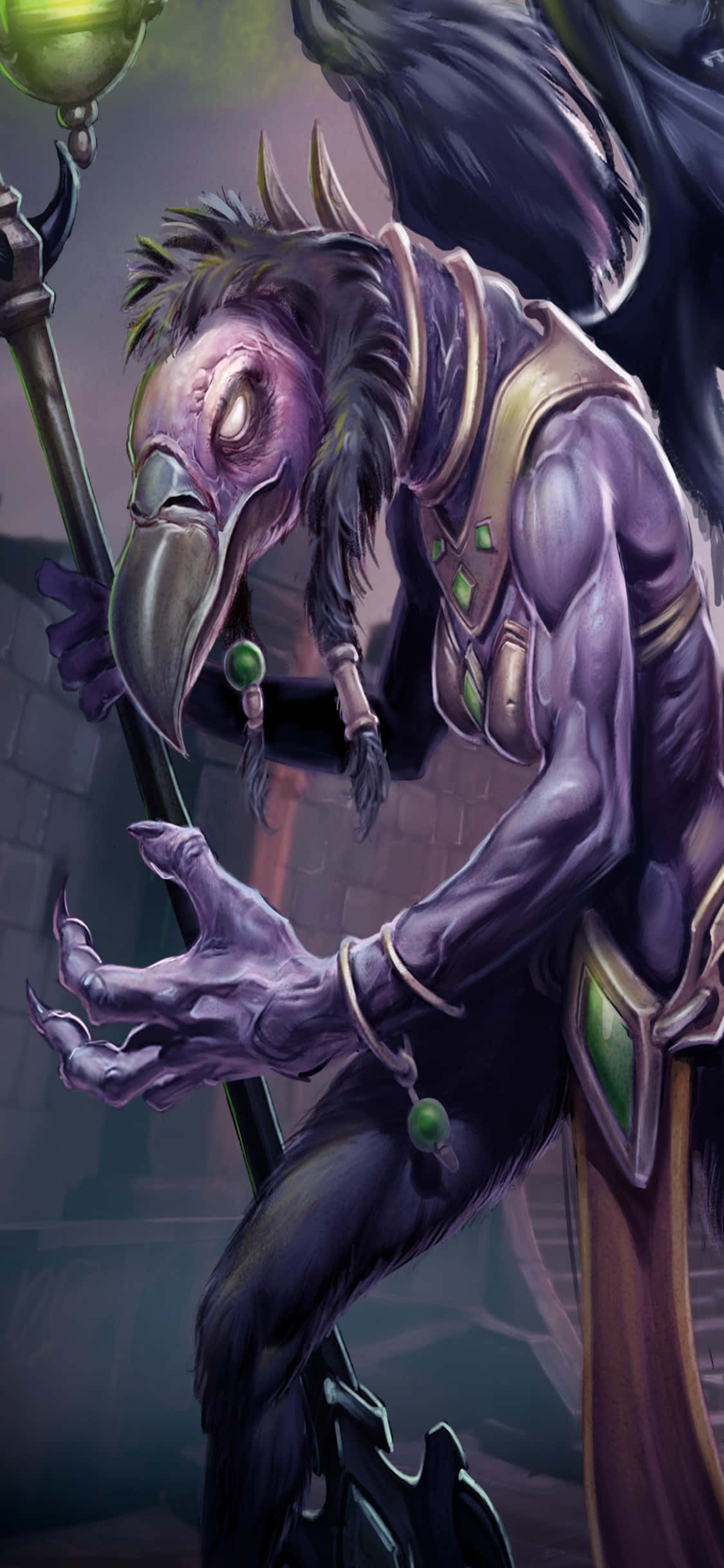 Fundal Runescape pentru iPhone Xs – Fanart pictură Mage Corb Fundal