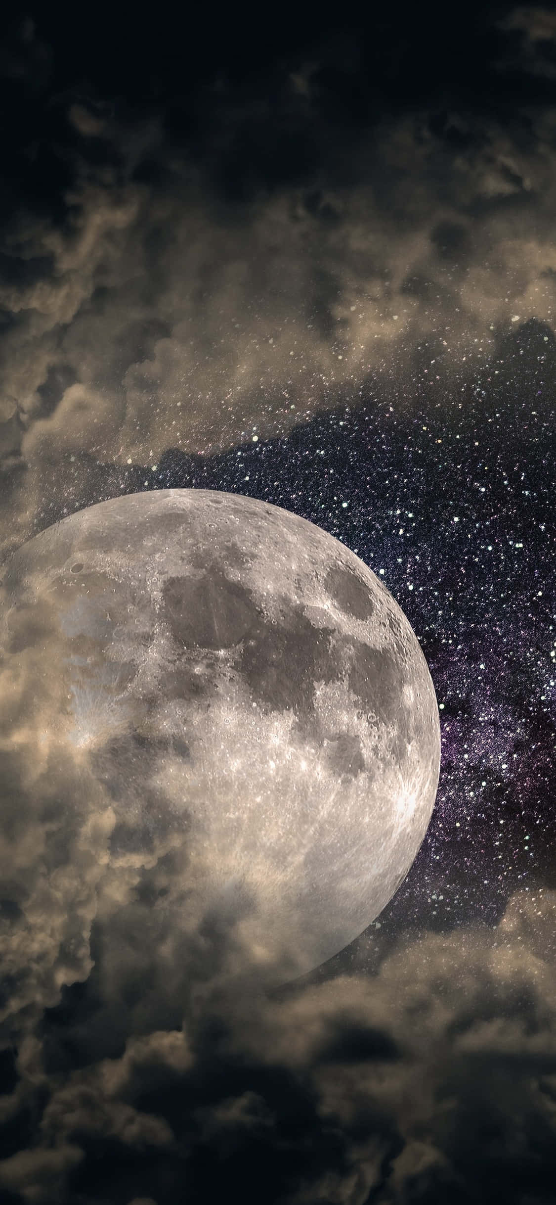 Fundal Stele și Lună Fundal