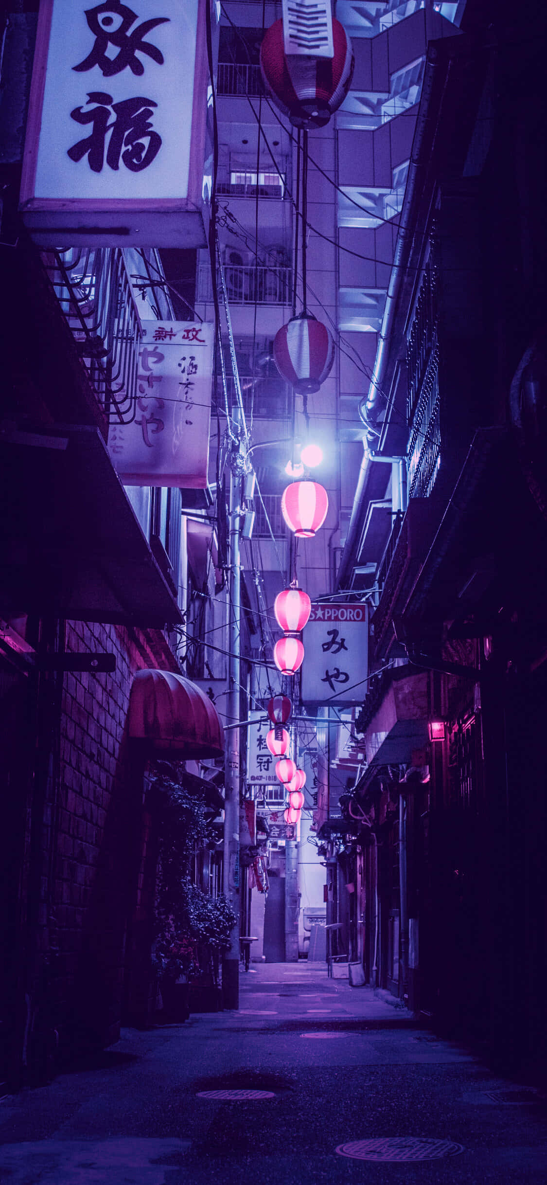 Fundal telefon alee Tokyo neon violet Fundal