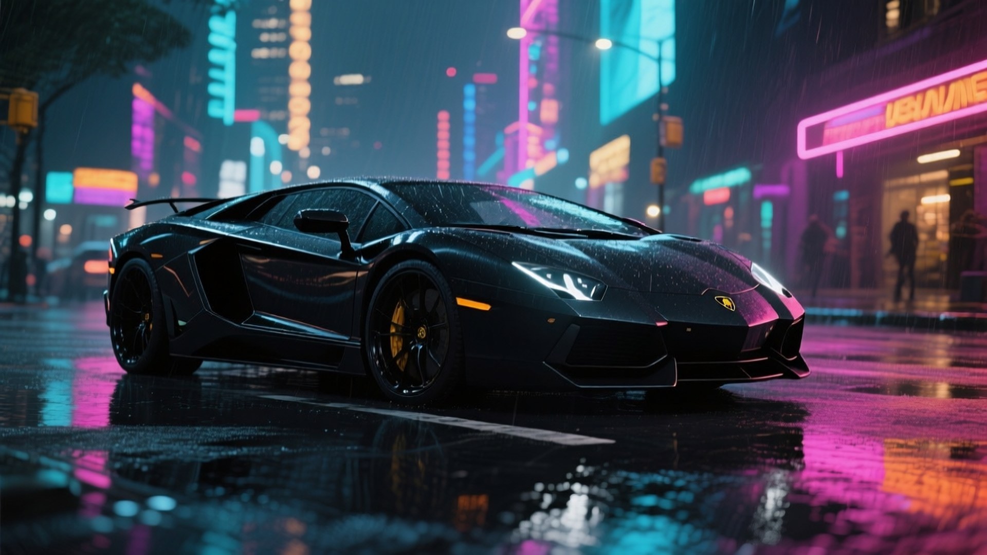 Furie Nocturnă Neon Fundal