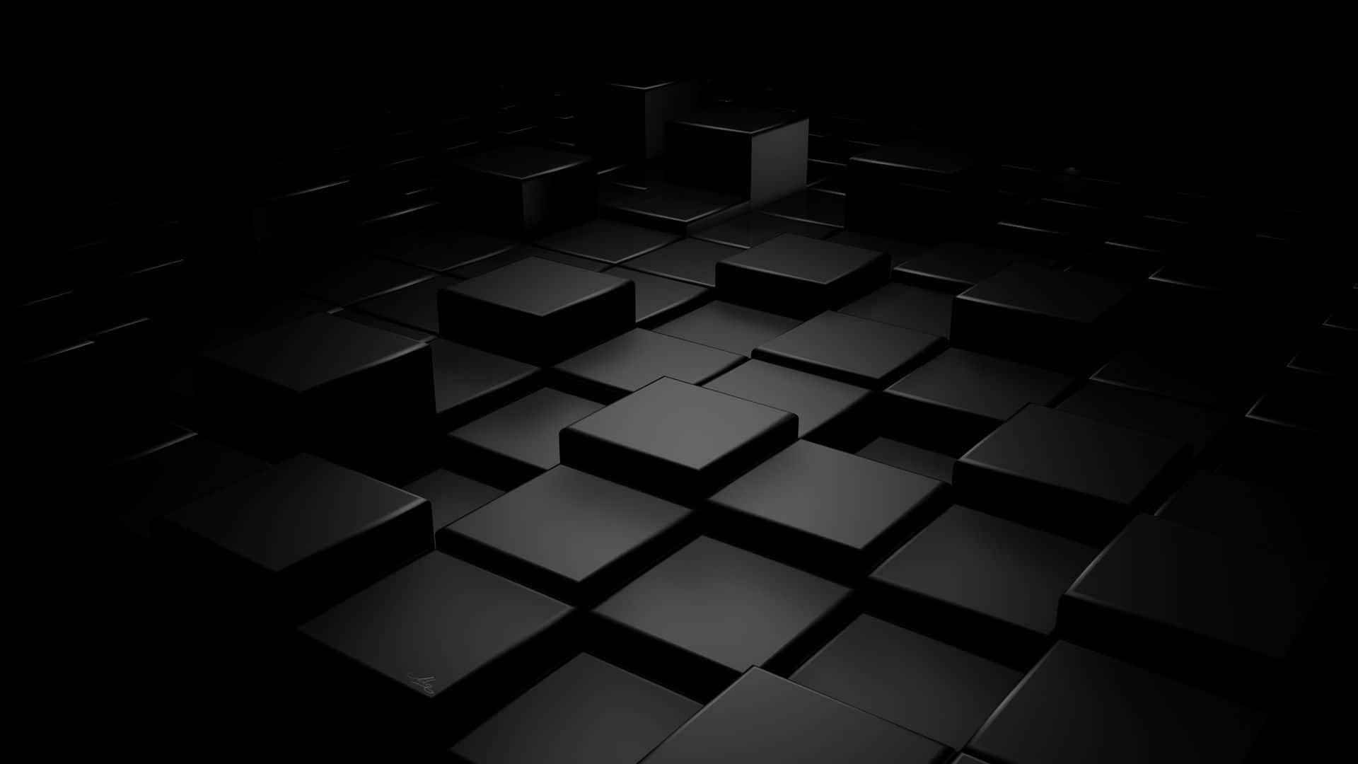 Fuziunea cuburilor 3D pe fundal complet negru Fundal
