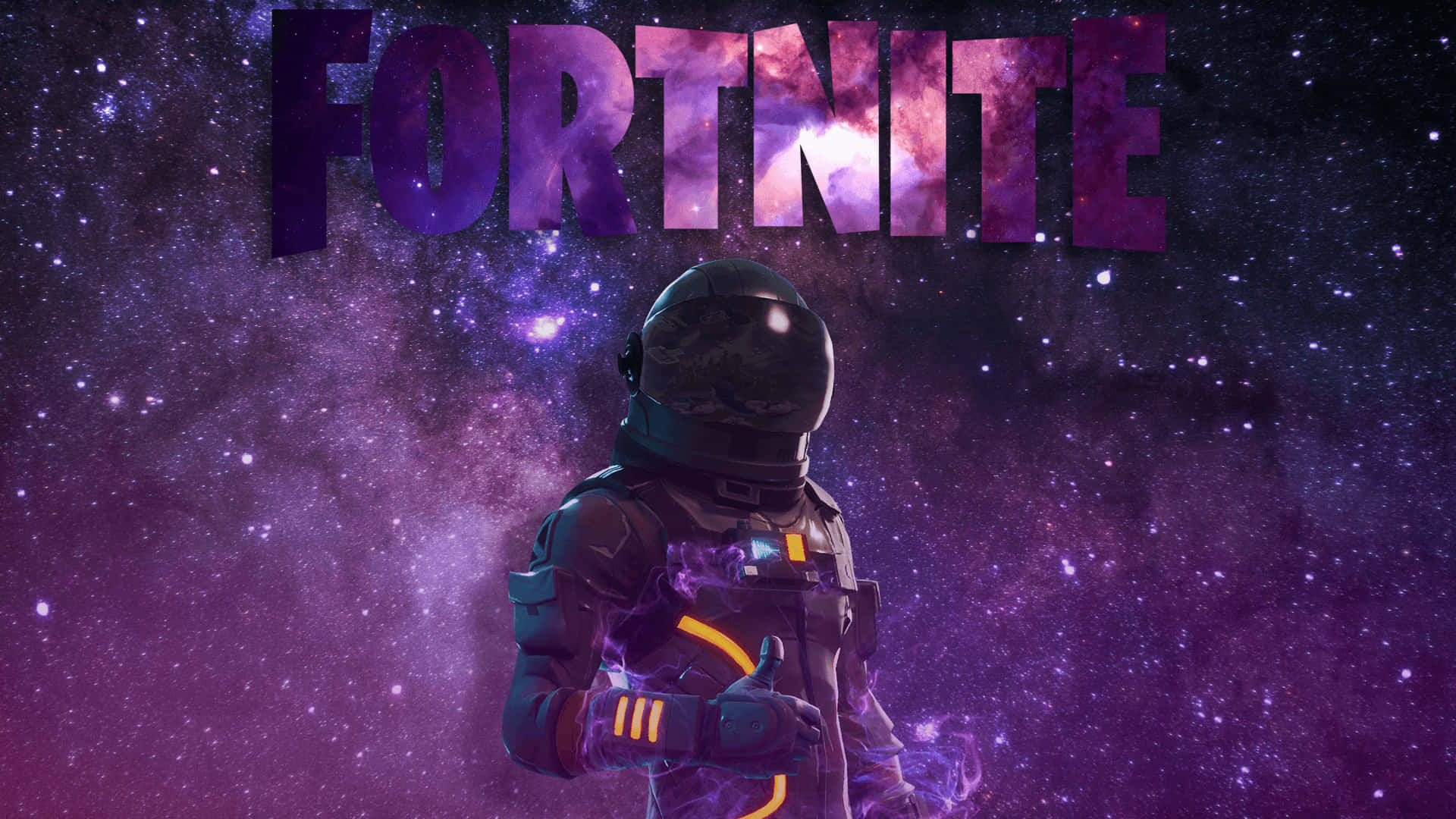 Galaxia Fortnite cu cască Fundal