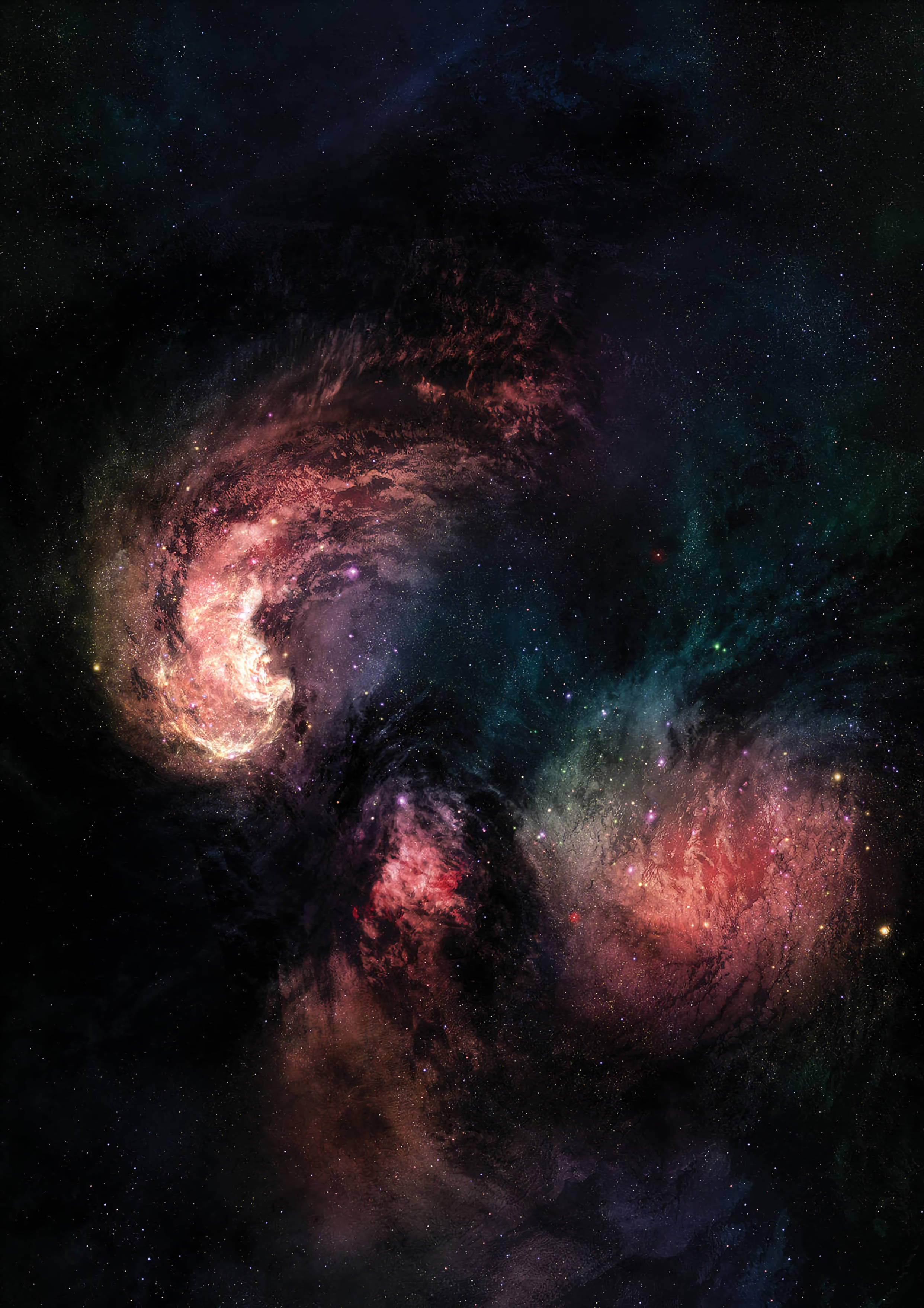 Galaxie colorată în univers Fundal