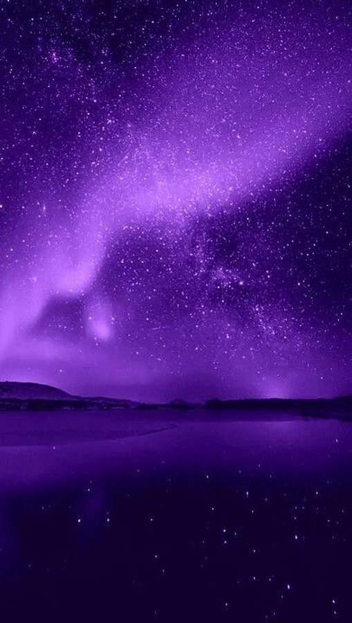 Galaxie mov cu stele și iPhone Fundal
