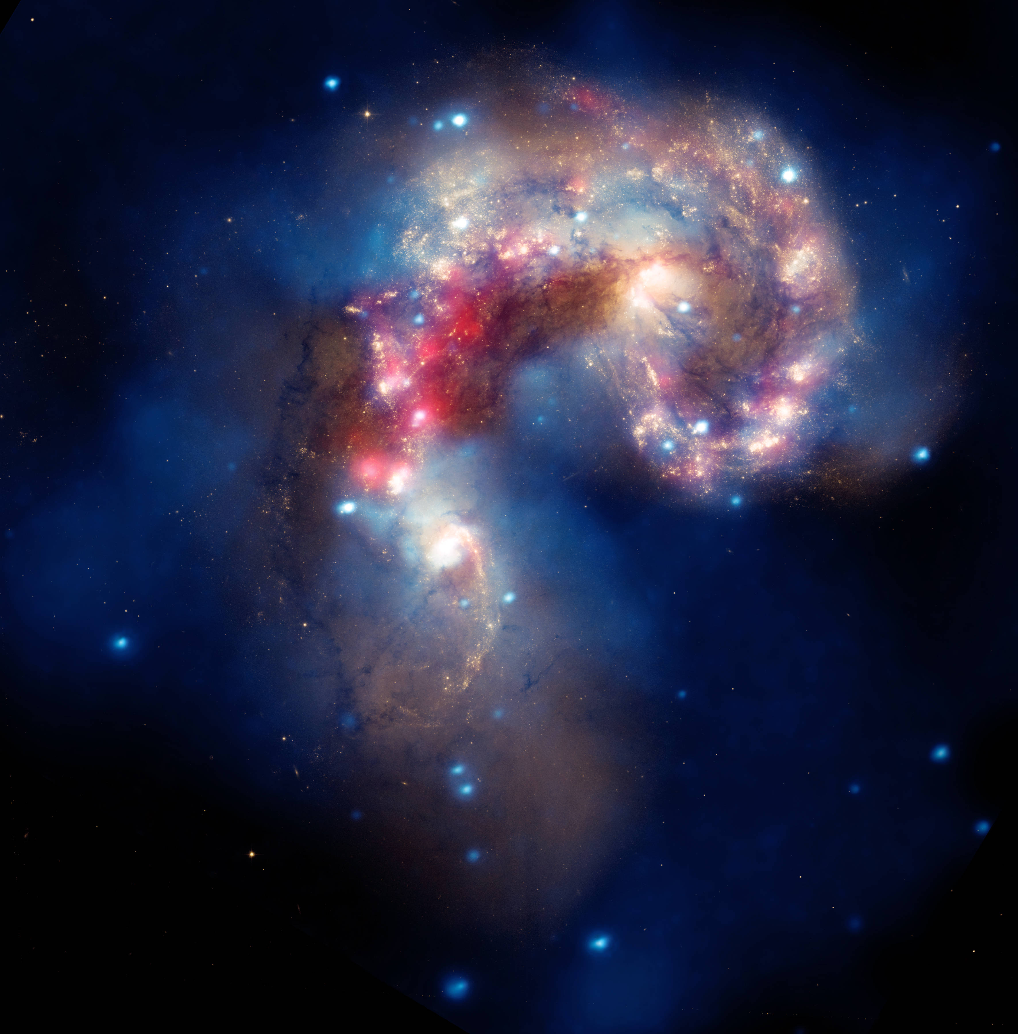 Galaxie neregulată cu praf cosmic în spațiu Fundal