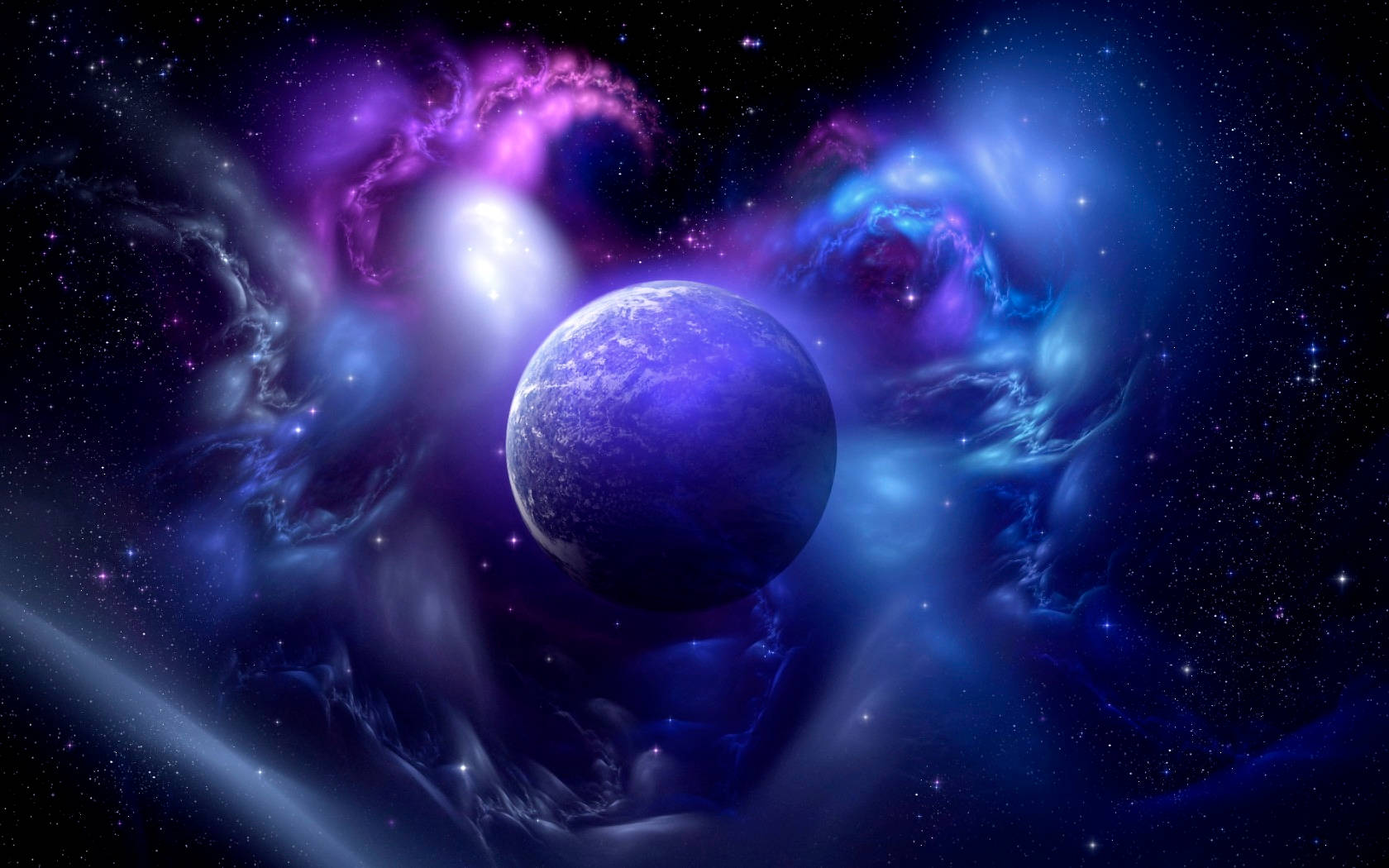 Galaxie și Lună în Spațiul Cosmic Fundal