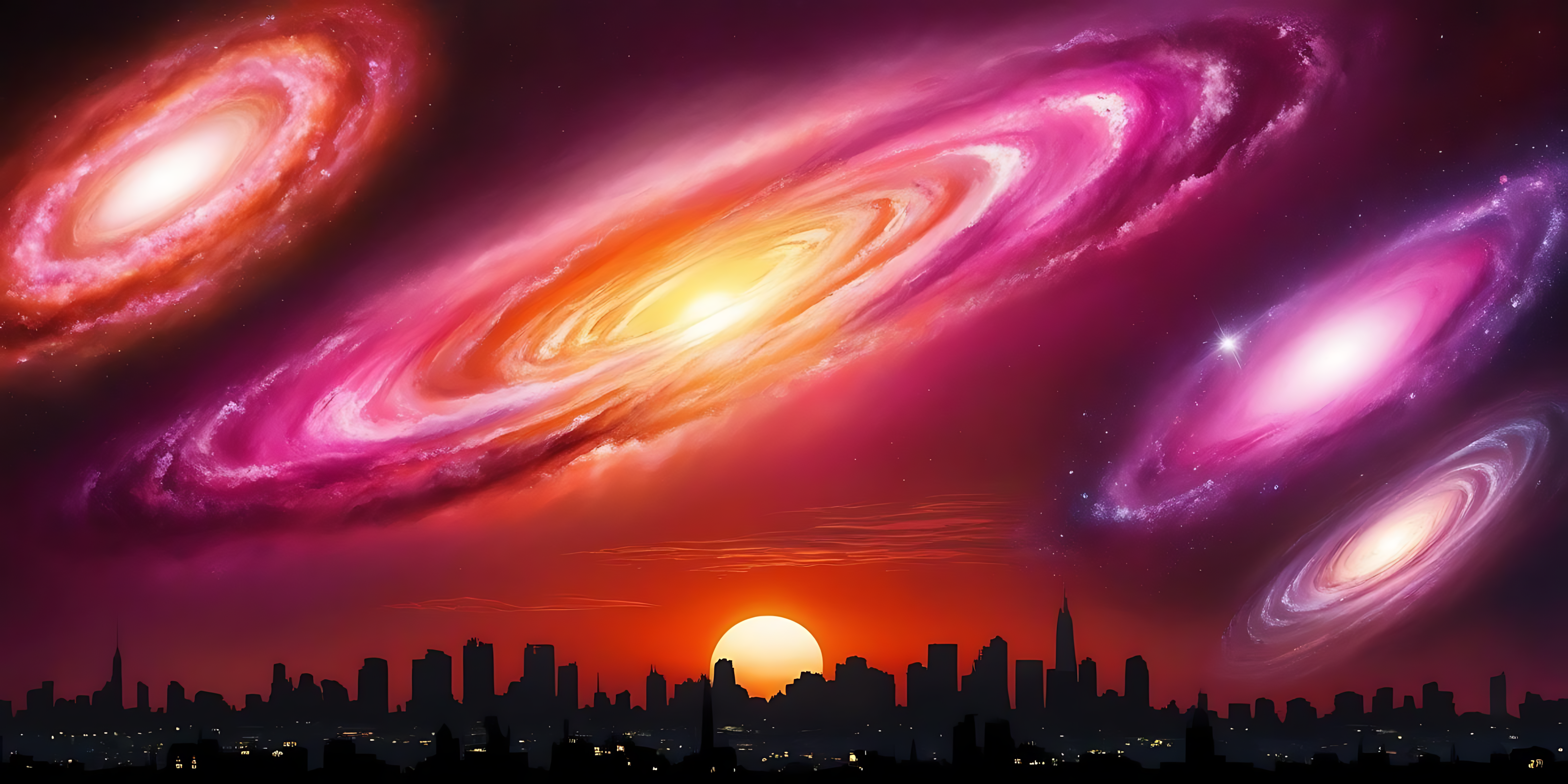 Galaxie spirală și stele Fundal