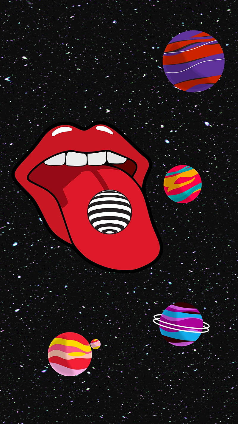 Galaxie Trippy Aesthetic cu Buze Fundal