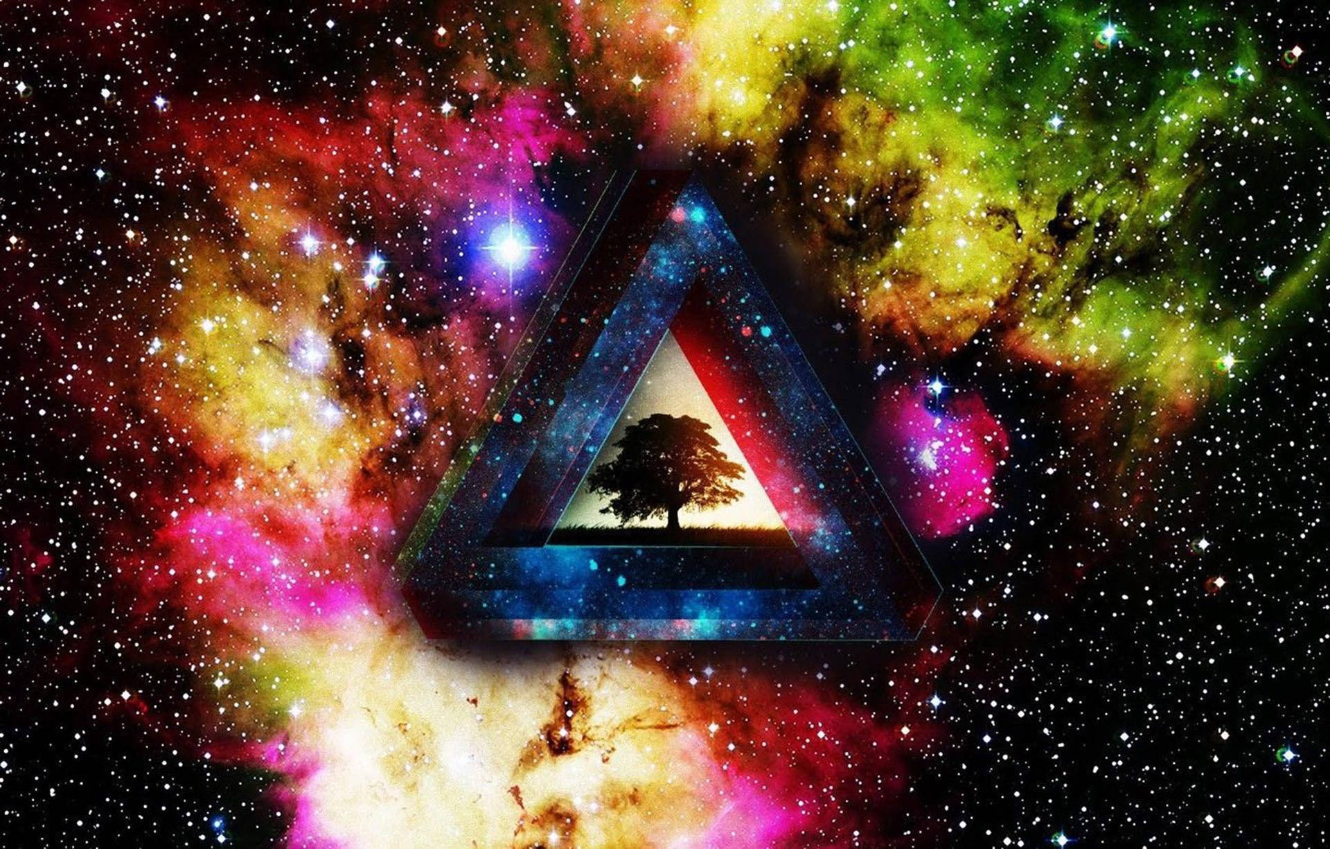 Galaxie Trippy cu Estetică Întunecată Fundal