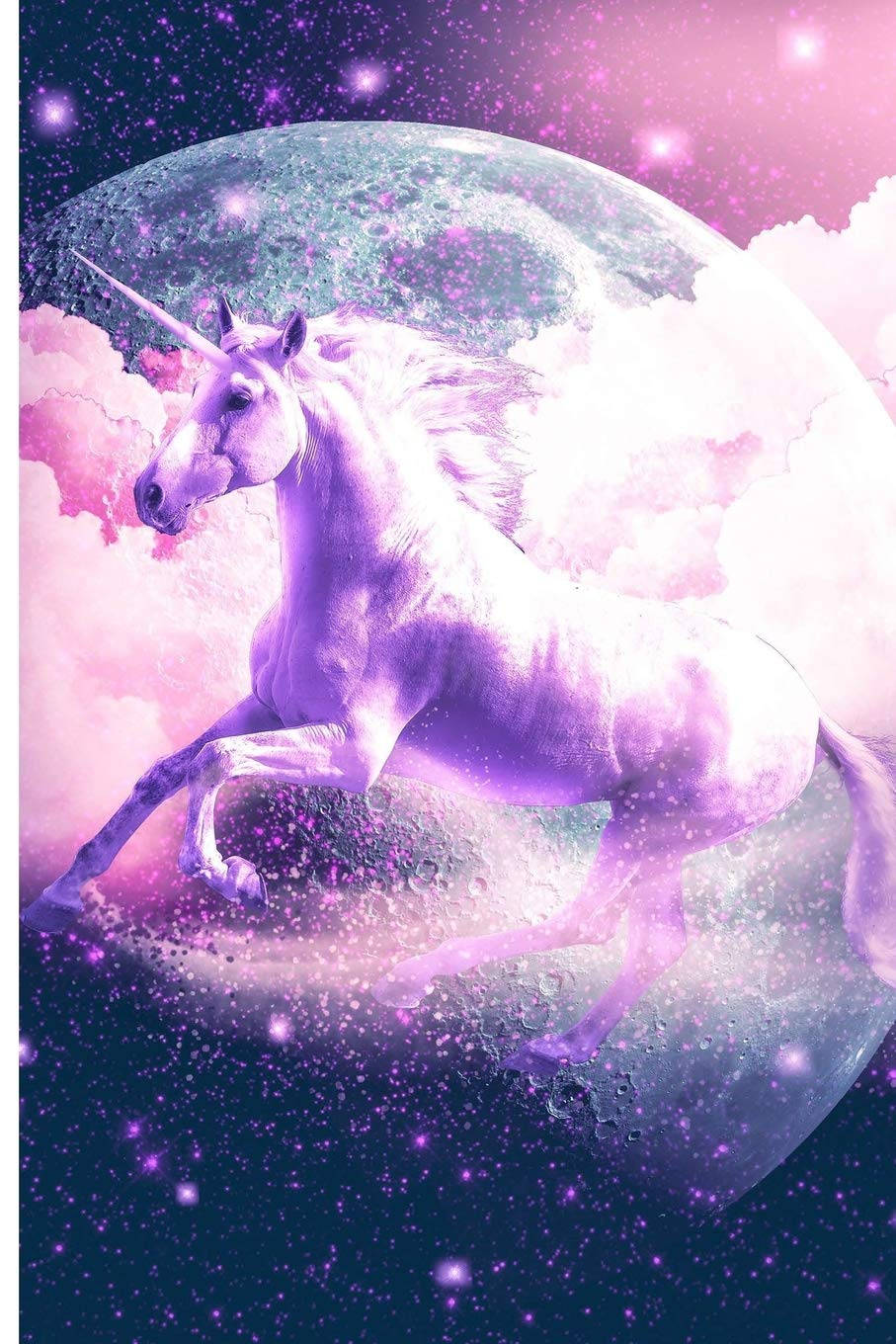 Galaxie Unicorn pe Ceruri Roz Fundal