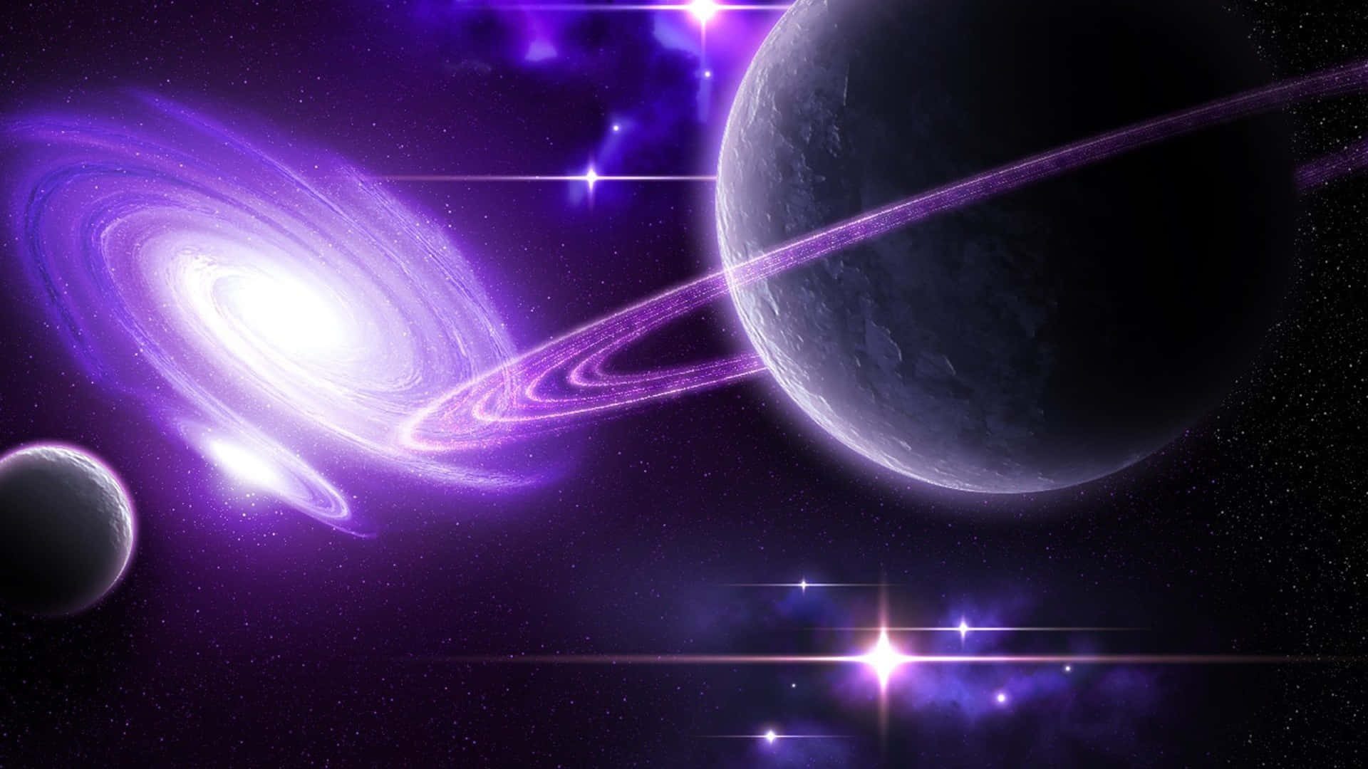 Galaxie Violetă - Explorează un Univers Colorat Fundal
