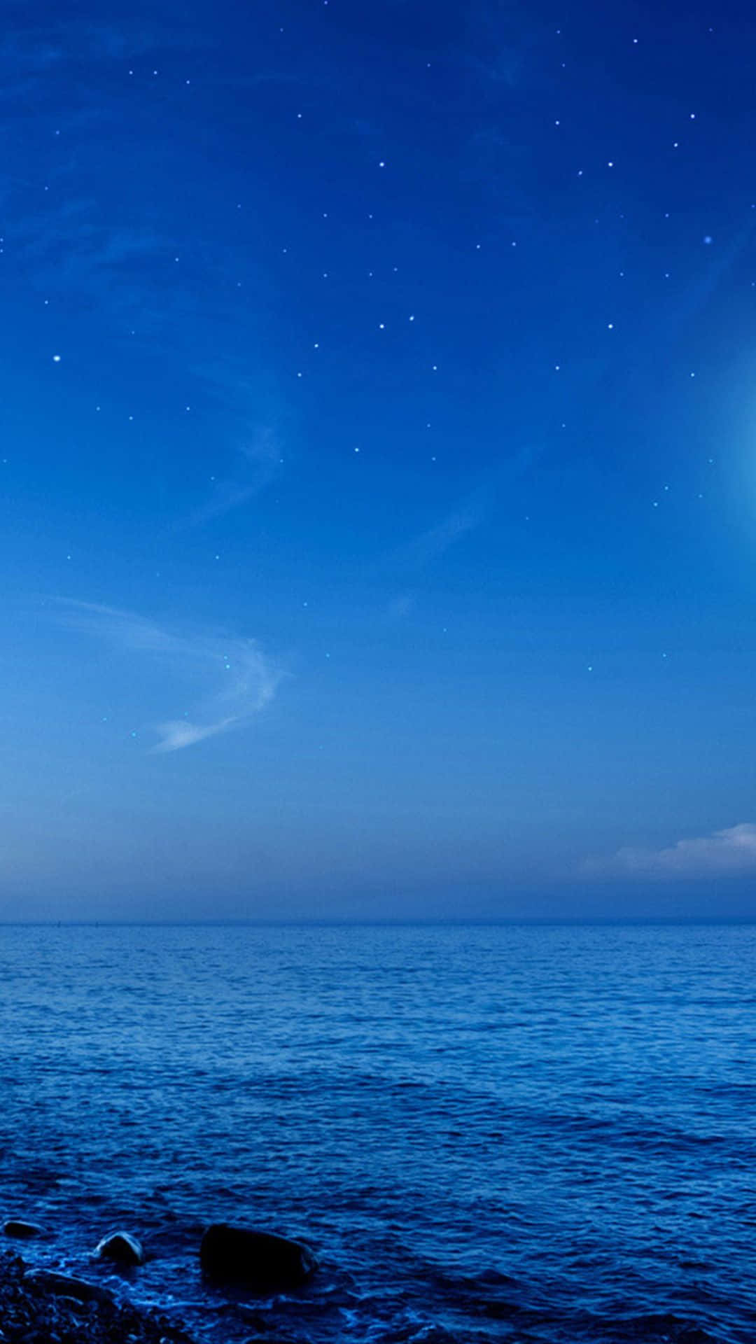 Galaxy S5 Oceanul Albastru și Cerul Înstelat Fundal