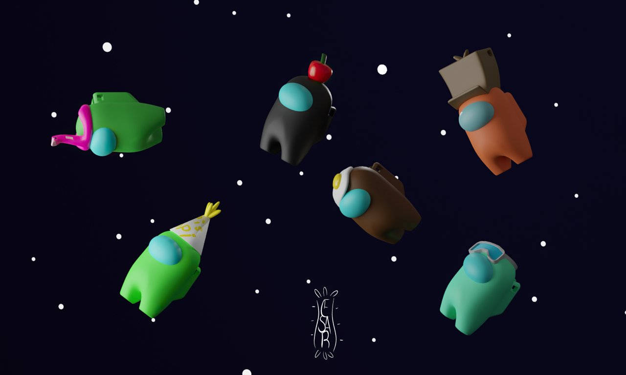 Gameplay creativ Among US cu vibe estetice Fundal