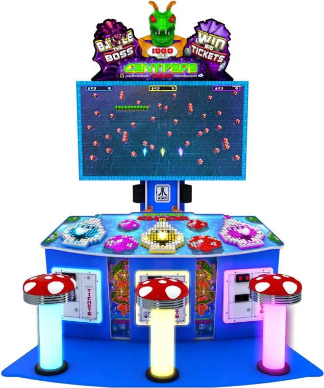 Gameplay la Cabinetul Arcade Centipede Fundal