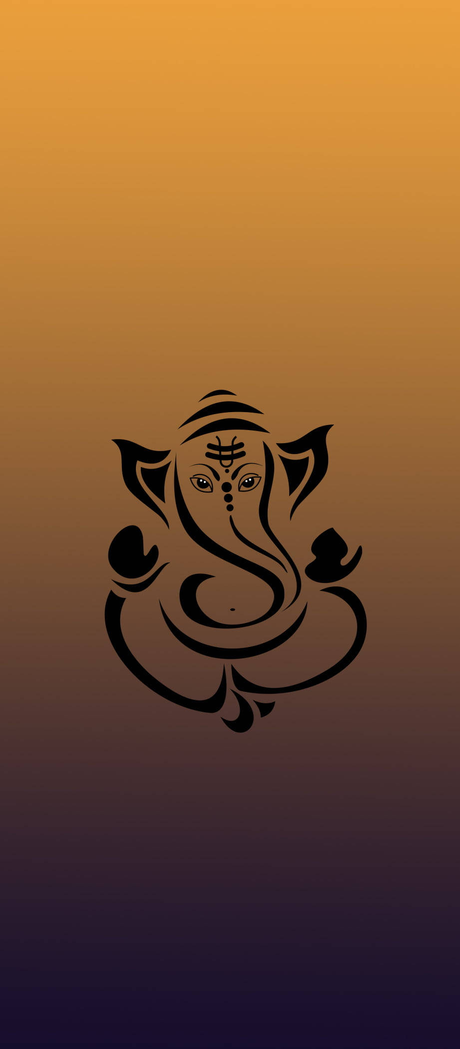 Ganesh Galben Negru Ombre iPhone Fundal