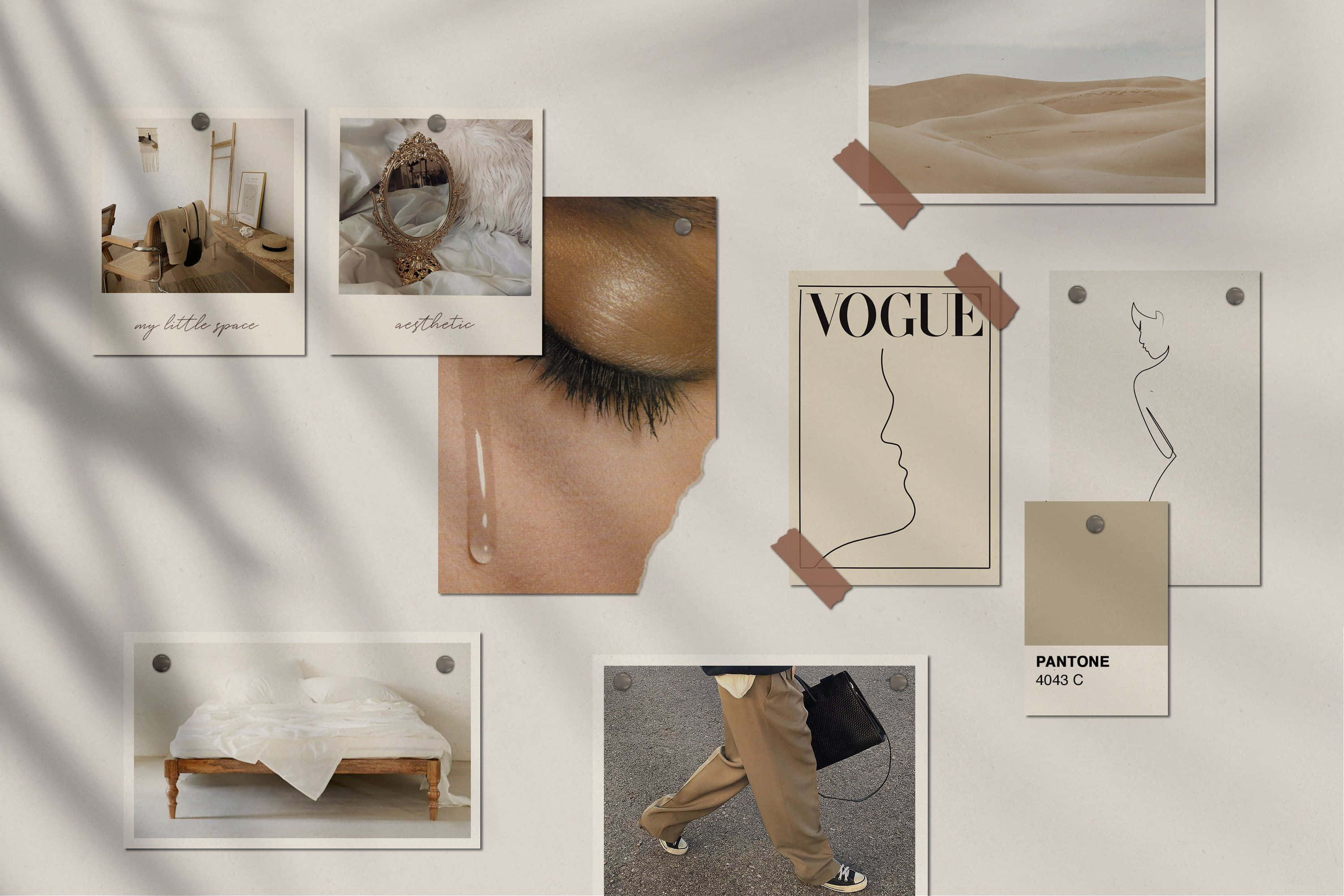 Găsește pace și liniște într-o estetică beige minimalistă Fundal