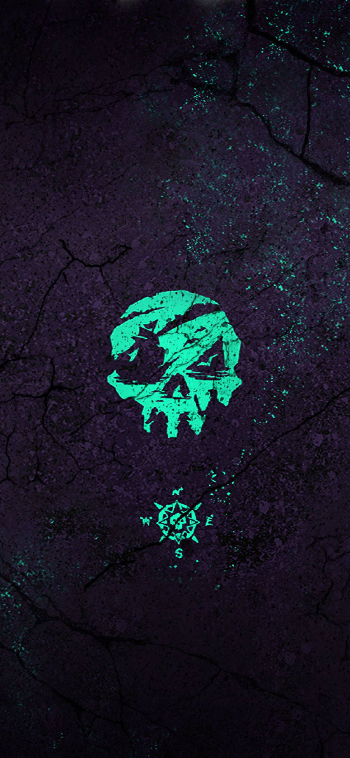 Găsește-ți drumul printre Sea of Thieves cu logo-ul craniu și busolă. Fundal