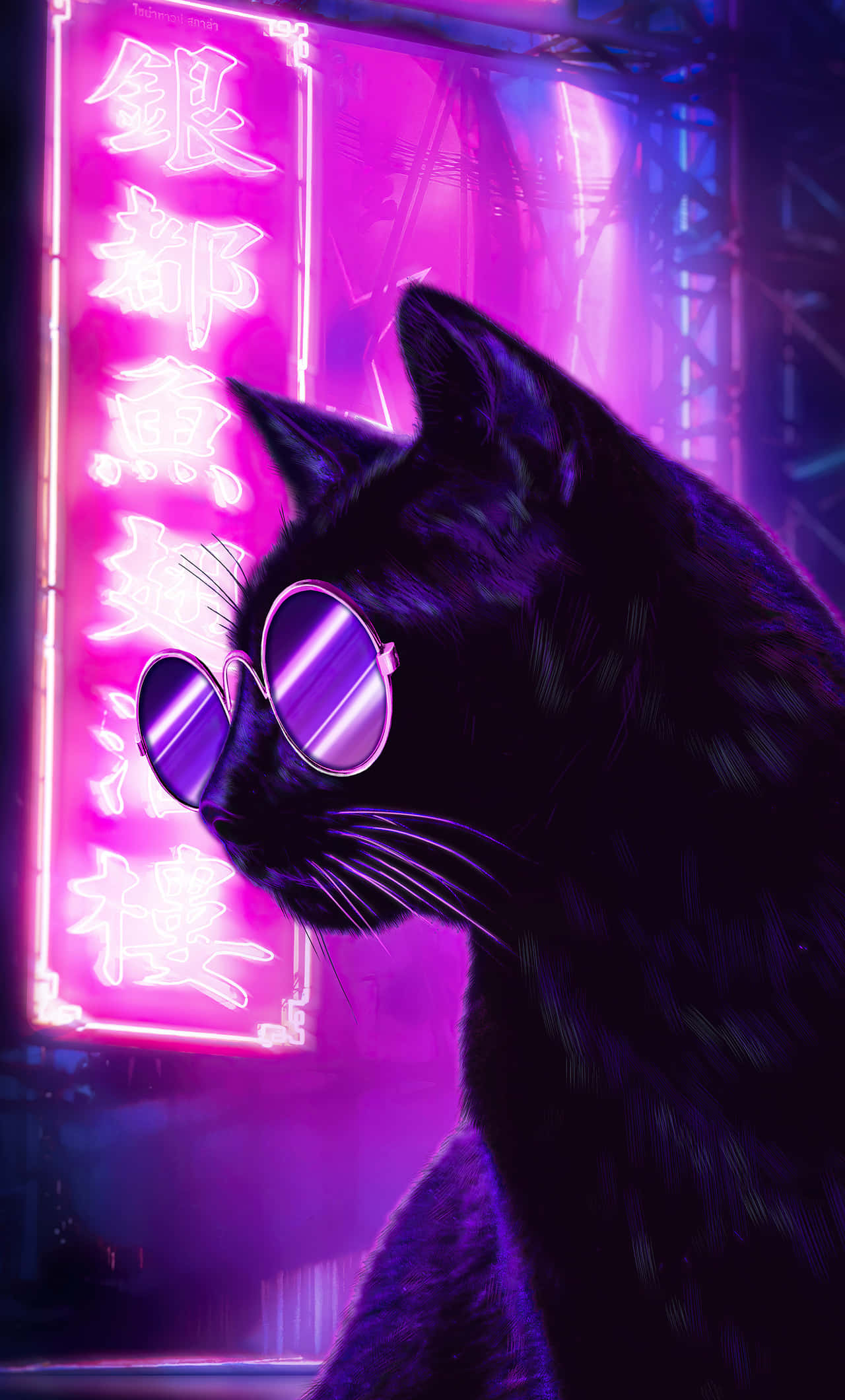 Gata să ieși în evidență într-un mov neon vibrant Fundal