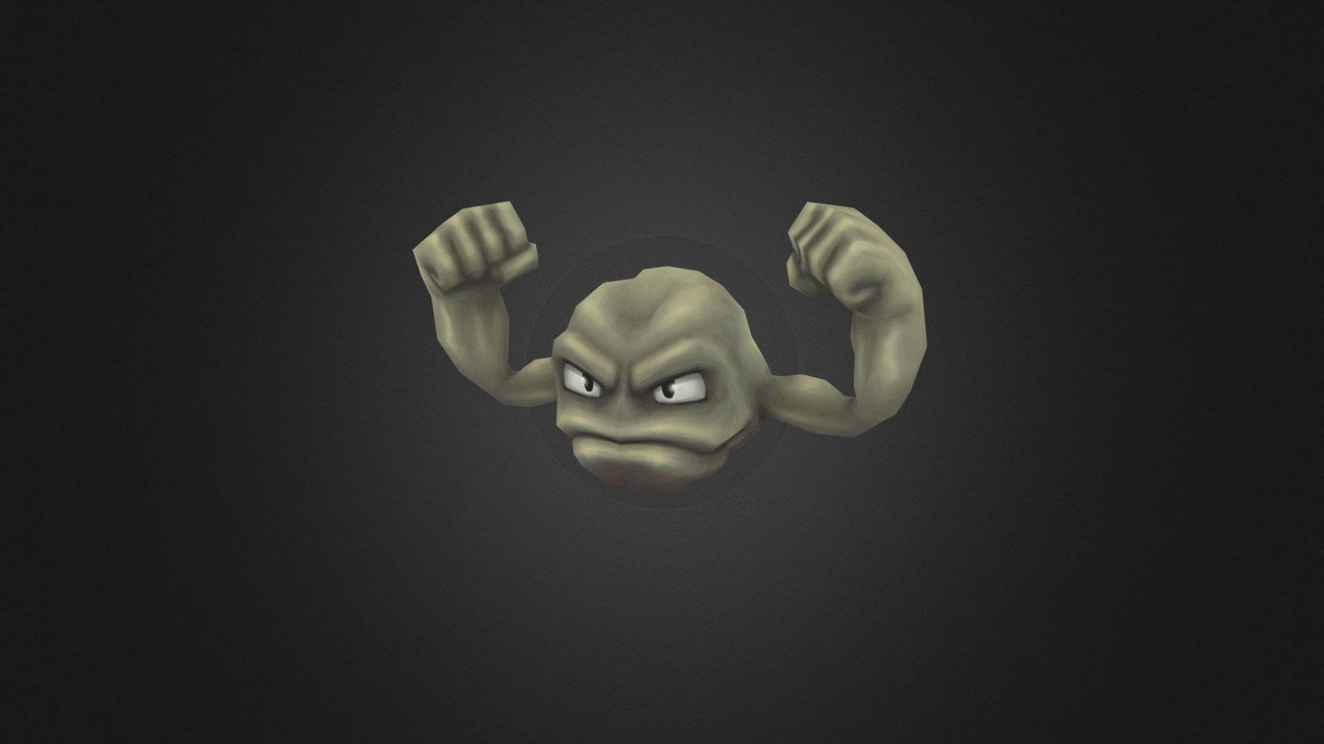 Geodude realist pe fundal negru Fundal