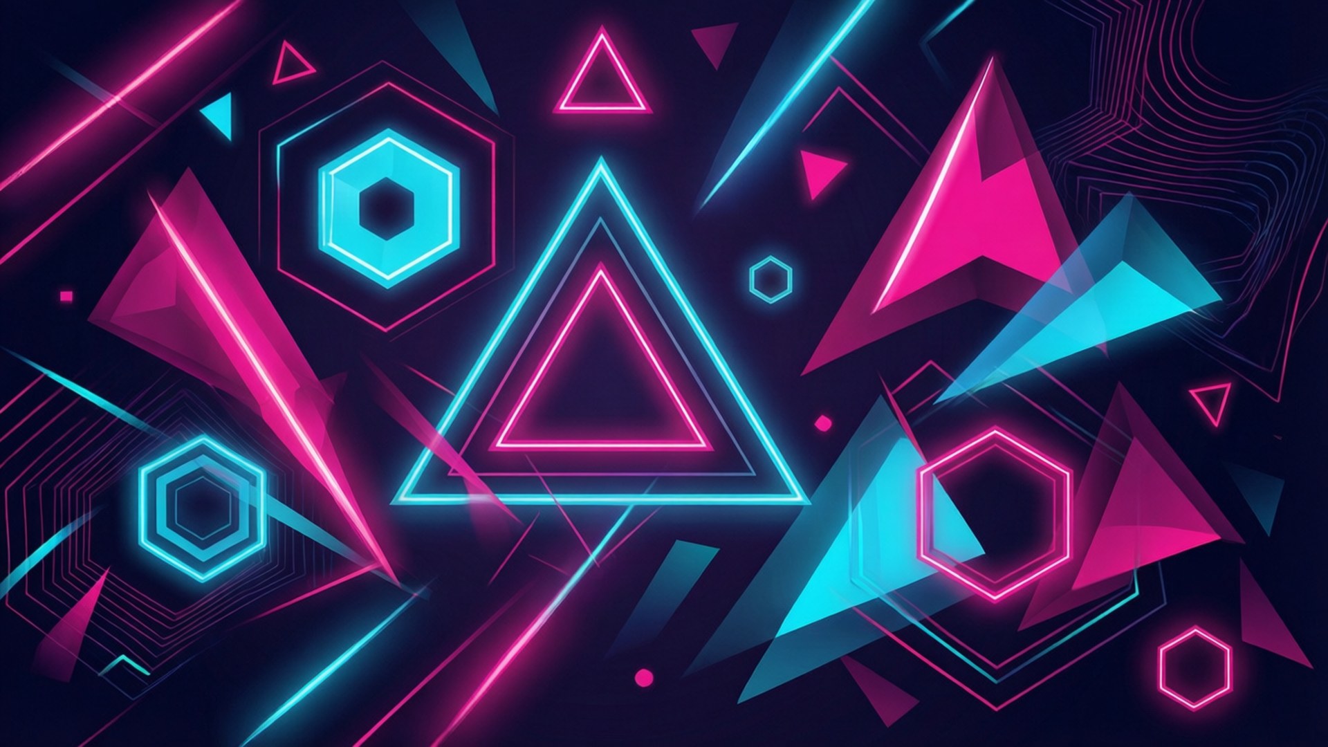 Geometric Neon pentru Gaming Fundal