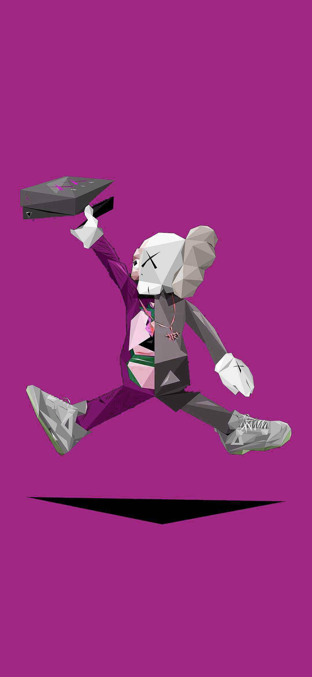 Geometrical Kaws PC Art Purple Fundal