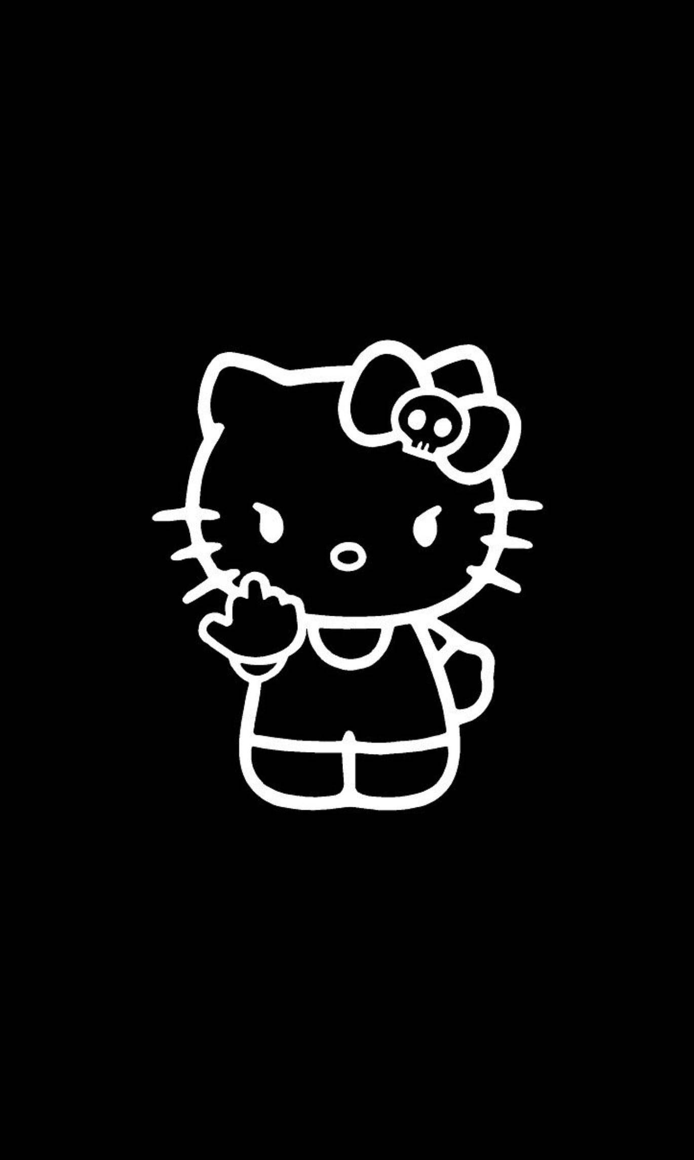Gest obscen Hello Kitty negru Fundal