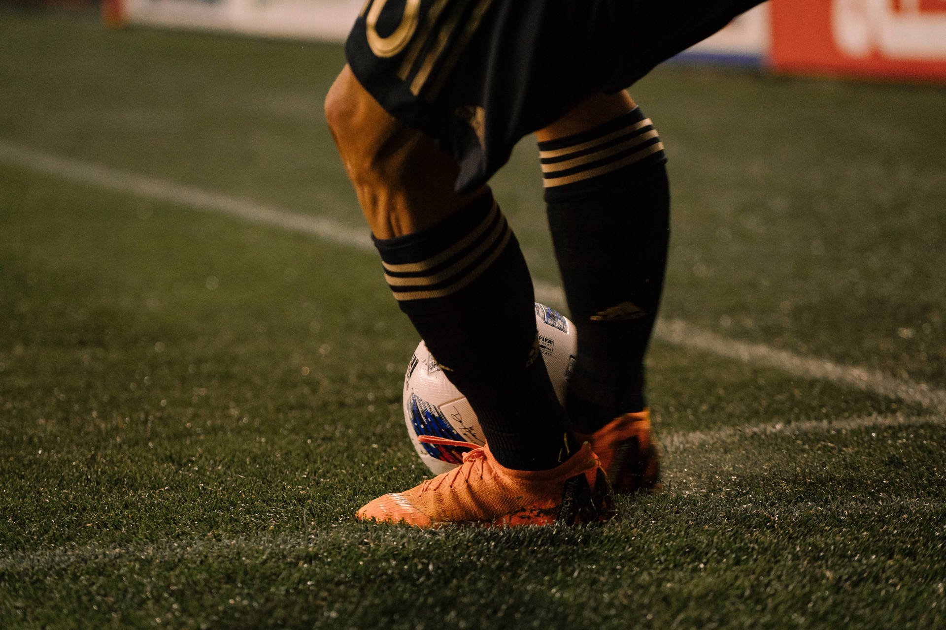 Ghete de fotbal, fotbalist profesionist, fundal desktop. — Fotbal Fundal