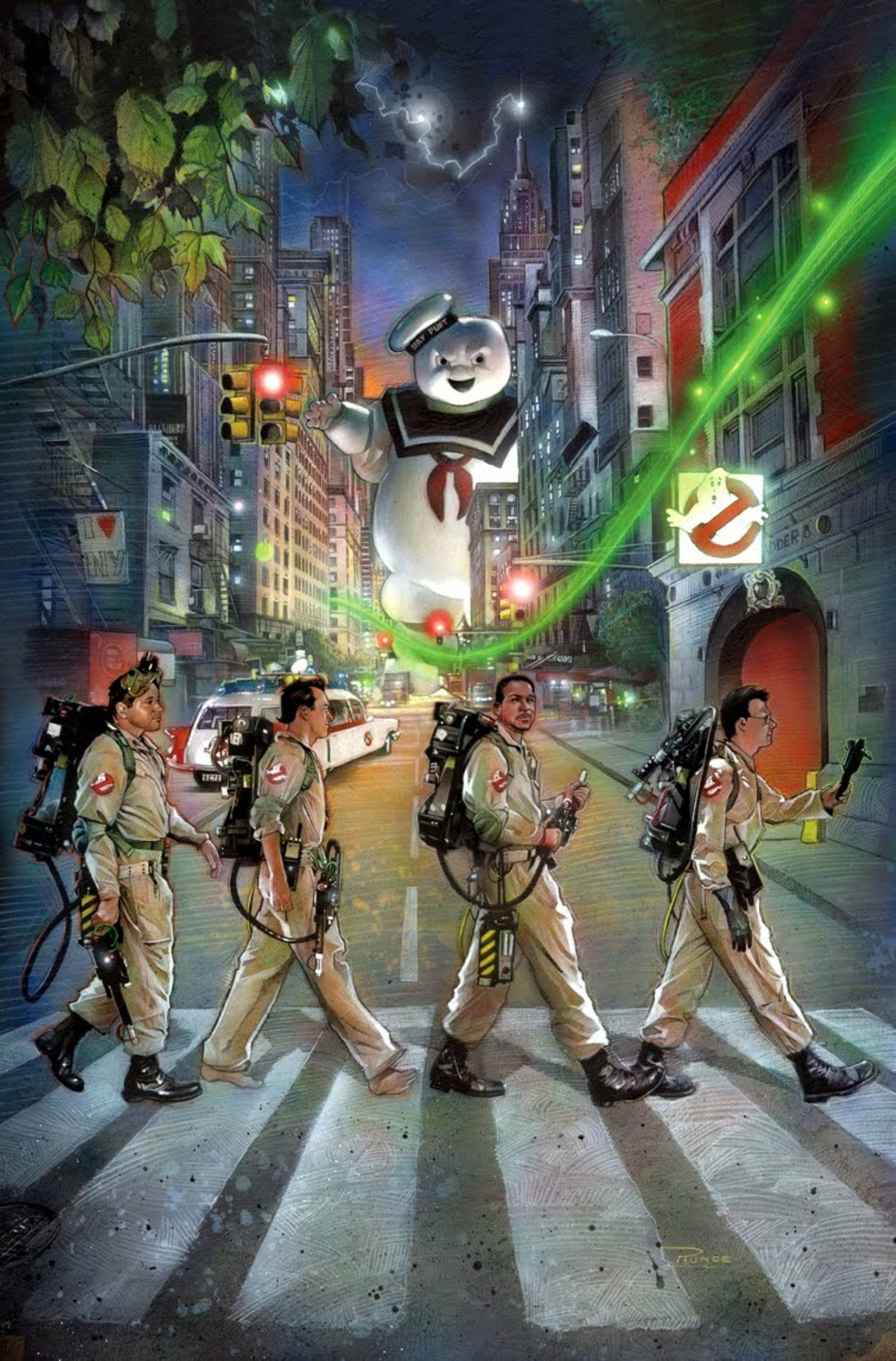 Ghostbusters Characters, Collectively Chasing the Beat. Fundal