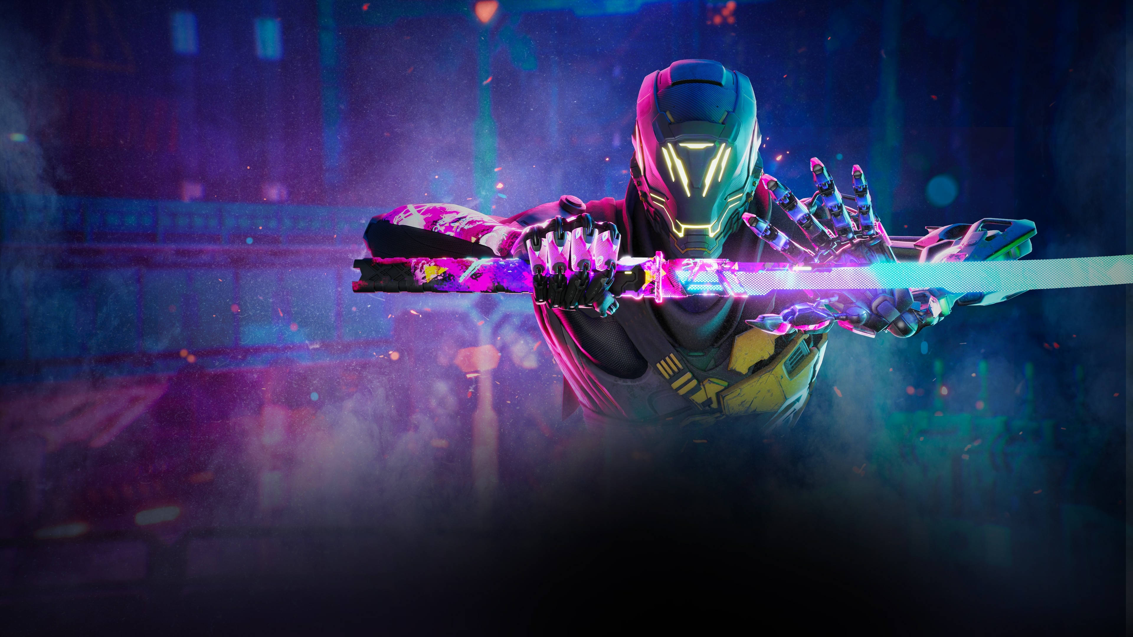 Ghostrunner cu sabie 1920 X 1080 Gaming Fundal