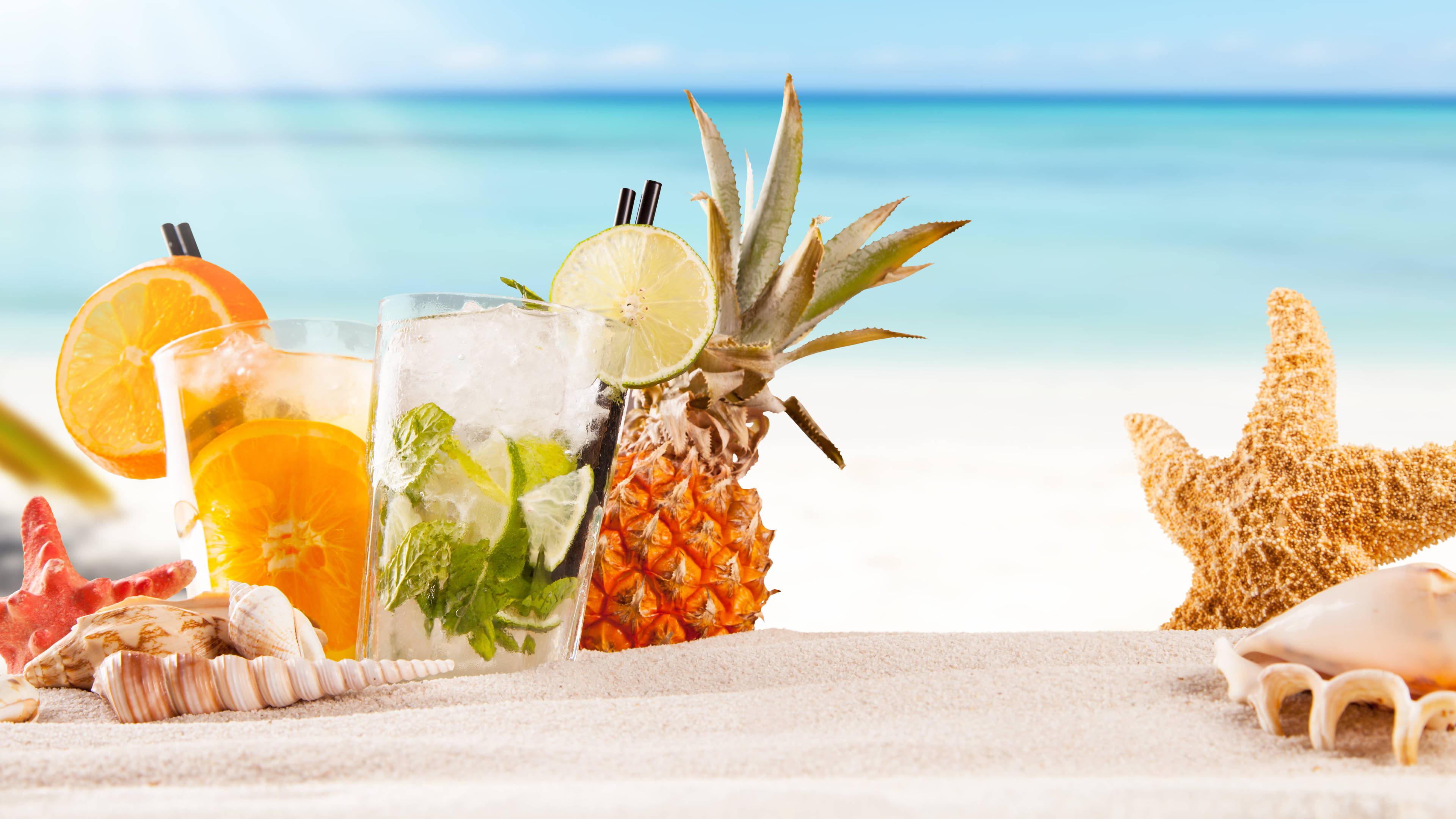 Gin Mix Fructat Băutură Tropicală Fundal