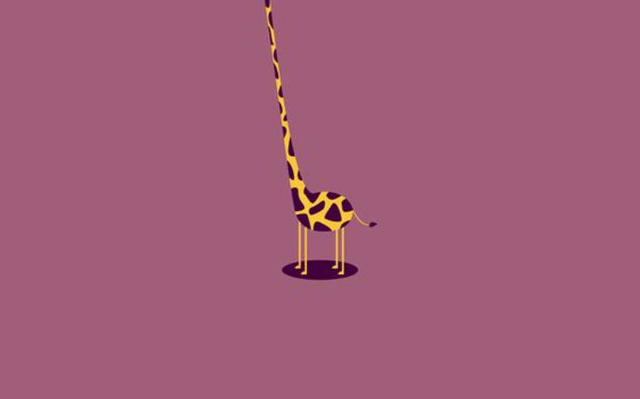 Girafă Estetică Minimalistă Fundal