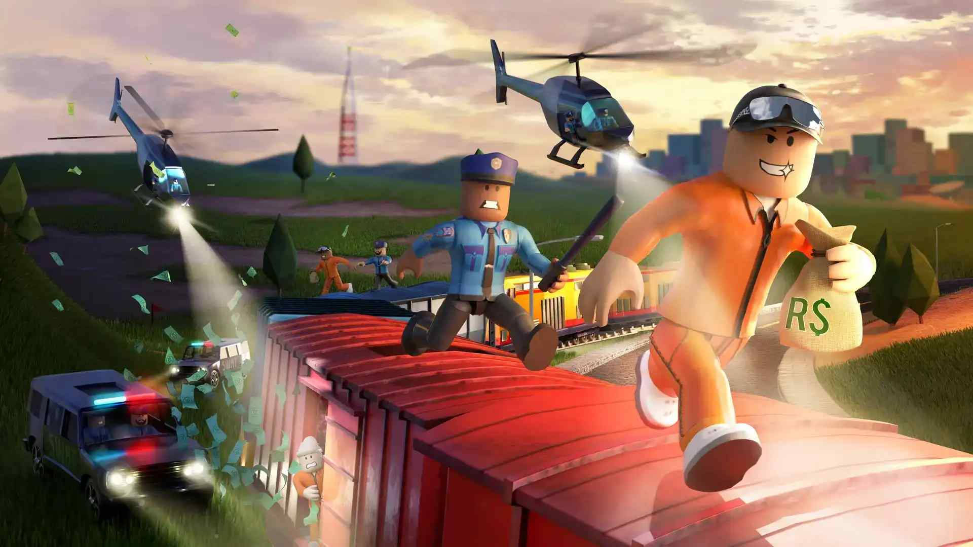Goana hoțului în Roblox Fundal