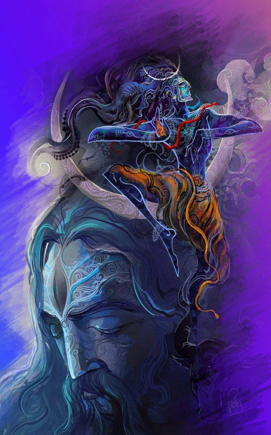 God Mobile Shiva Operă de artă hindusă Fundal
