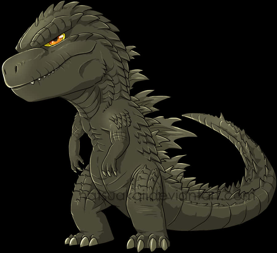 Godzilla desenat în picioare Fundal