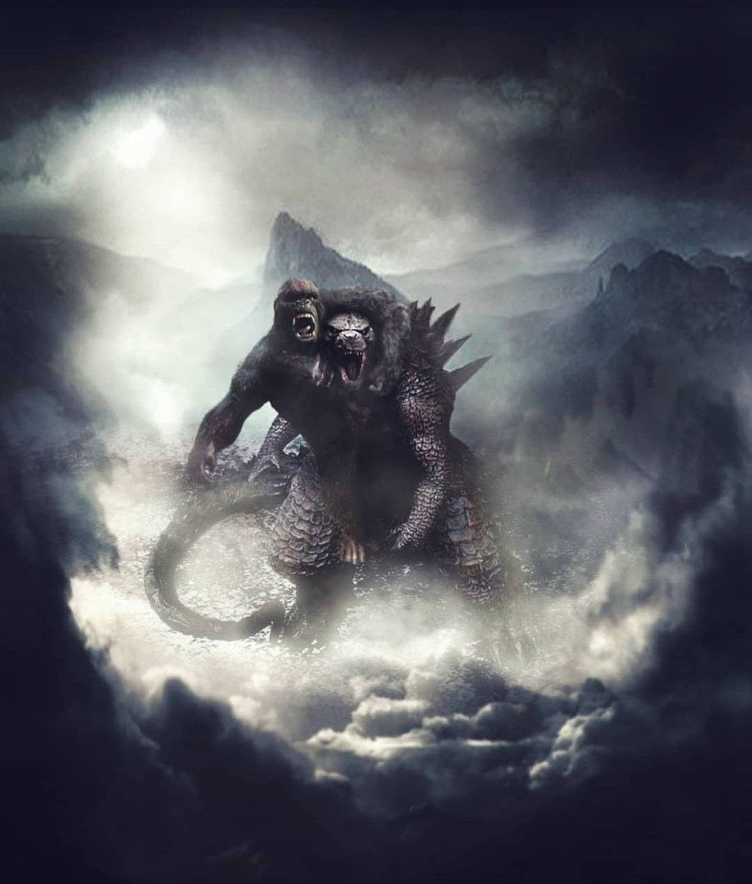 "Godzilla și Kong într-un Duel Epic" Fundal