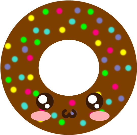 Gogoașă de ciocolată cu stropi colorați, desen animat.PNG Fundal