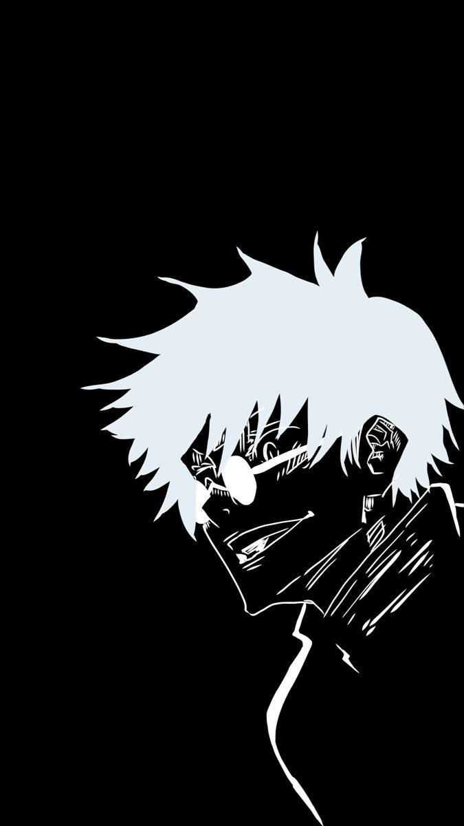 Gojo Satoru cu Ochelari, Anime Estetic Negru Fundal