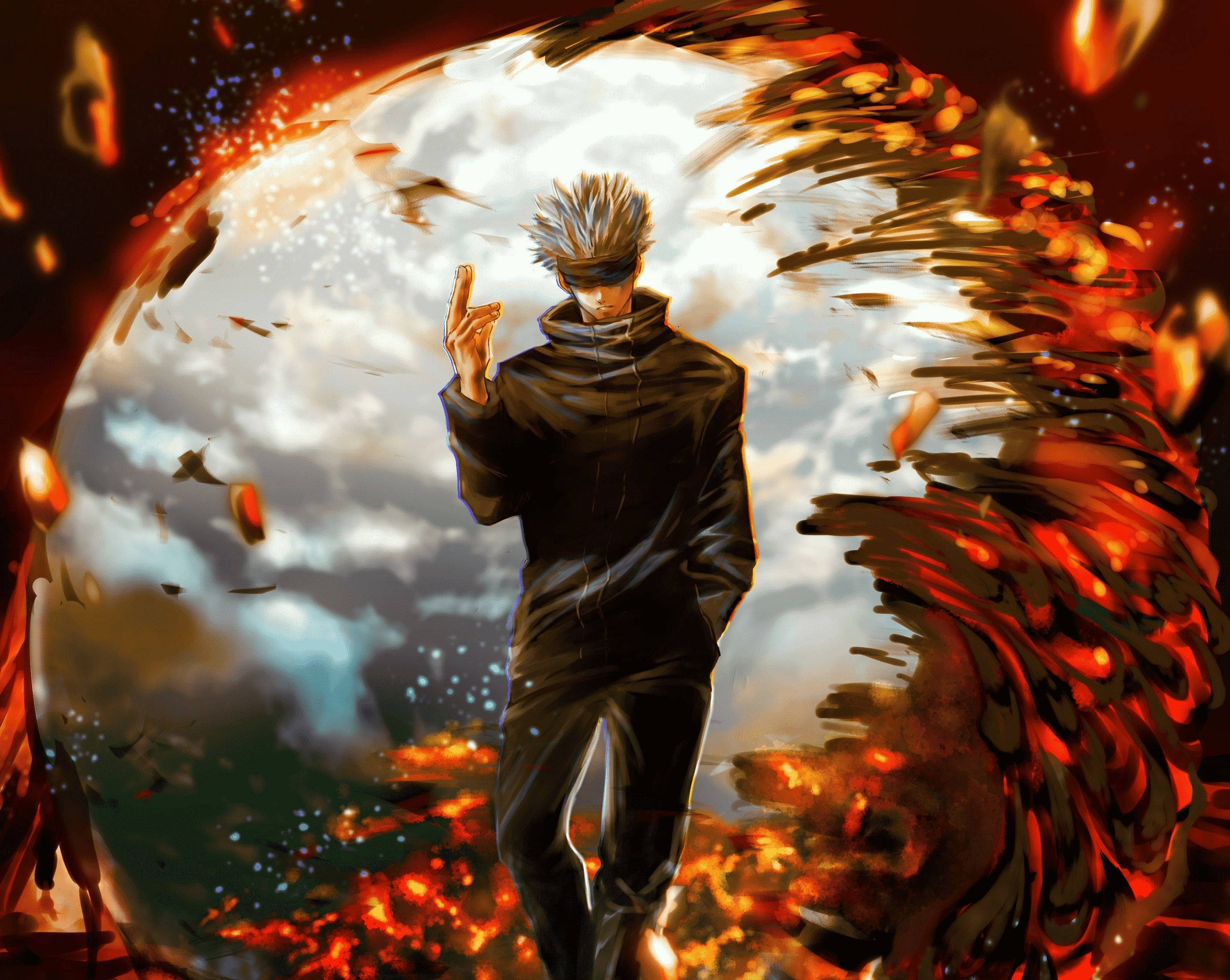 Gojo Satoru învinge blestemul lui Jujutsu Kaisen Fundal