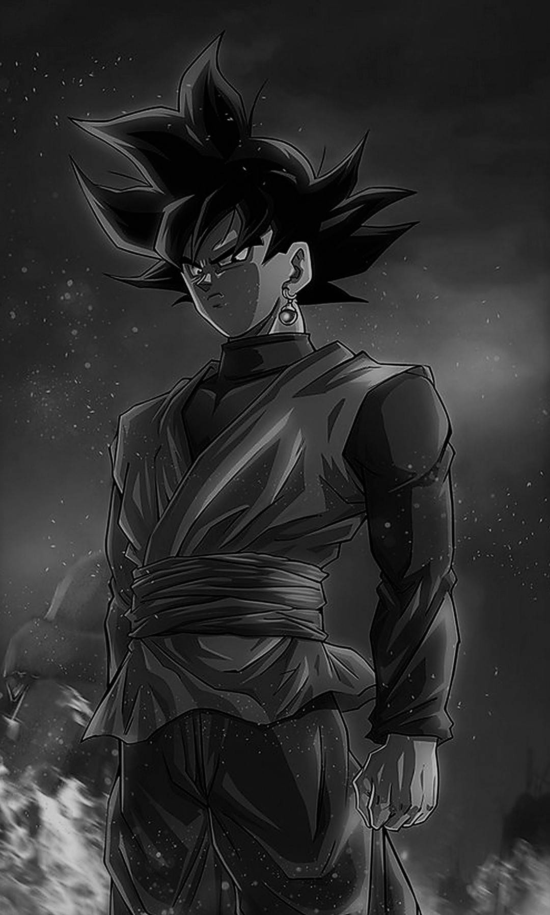 Goku Alb și Negru HD Fundal