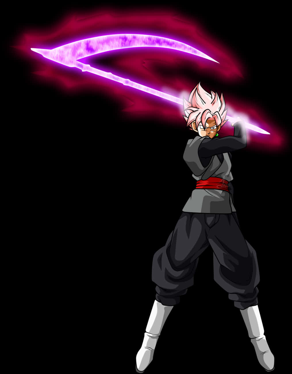 Goku Black cu sabie de energie puternică Fundal