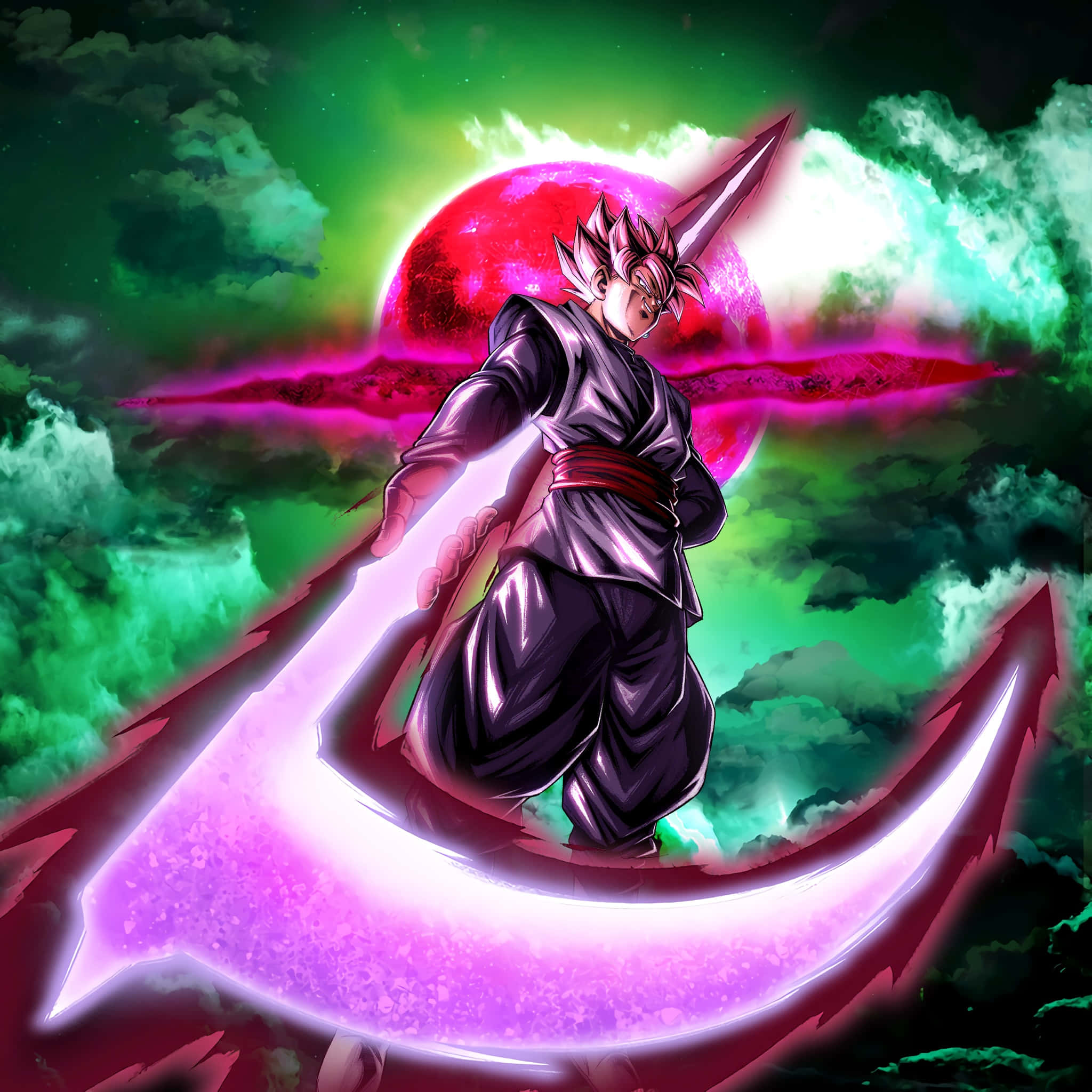 Goku Black Intens în Acțiune Fundal