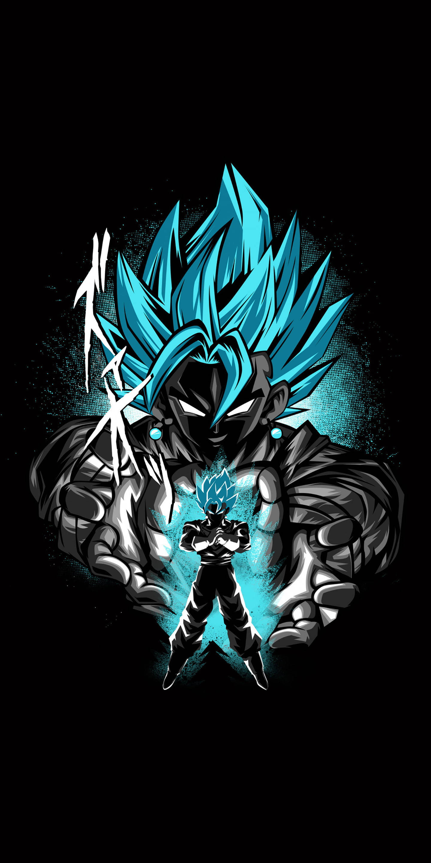 Goku Black PFP Aura Albastră Fundal