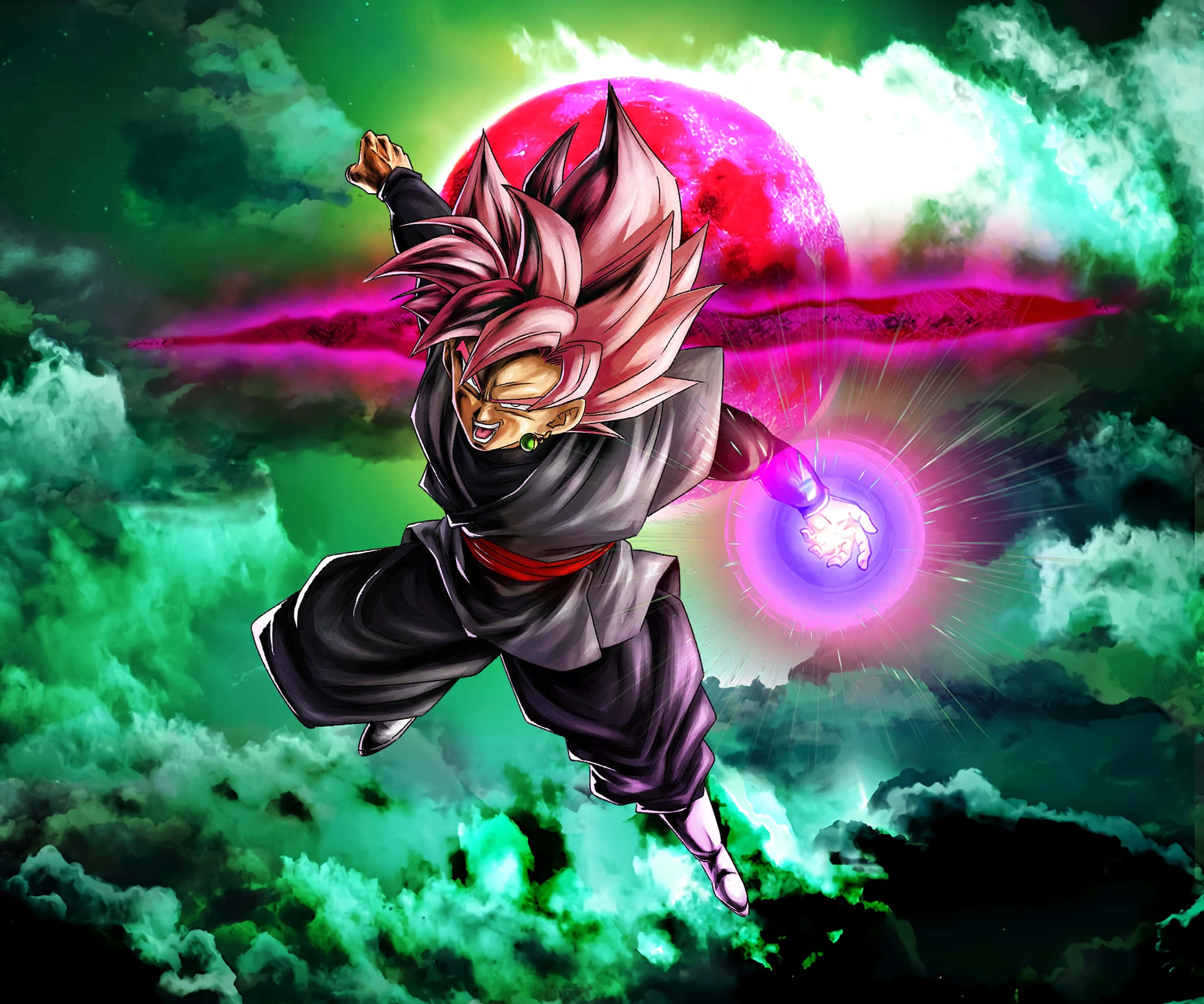Goku Black stând mândru într-o bătălie înfocată Fundal