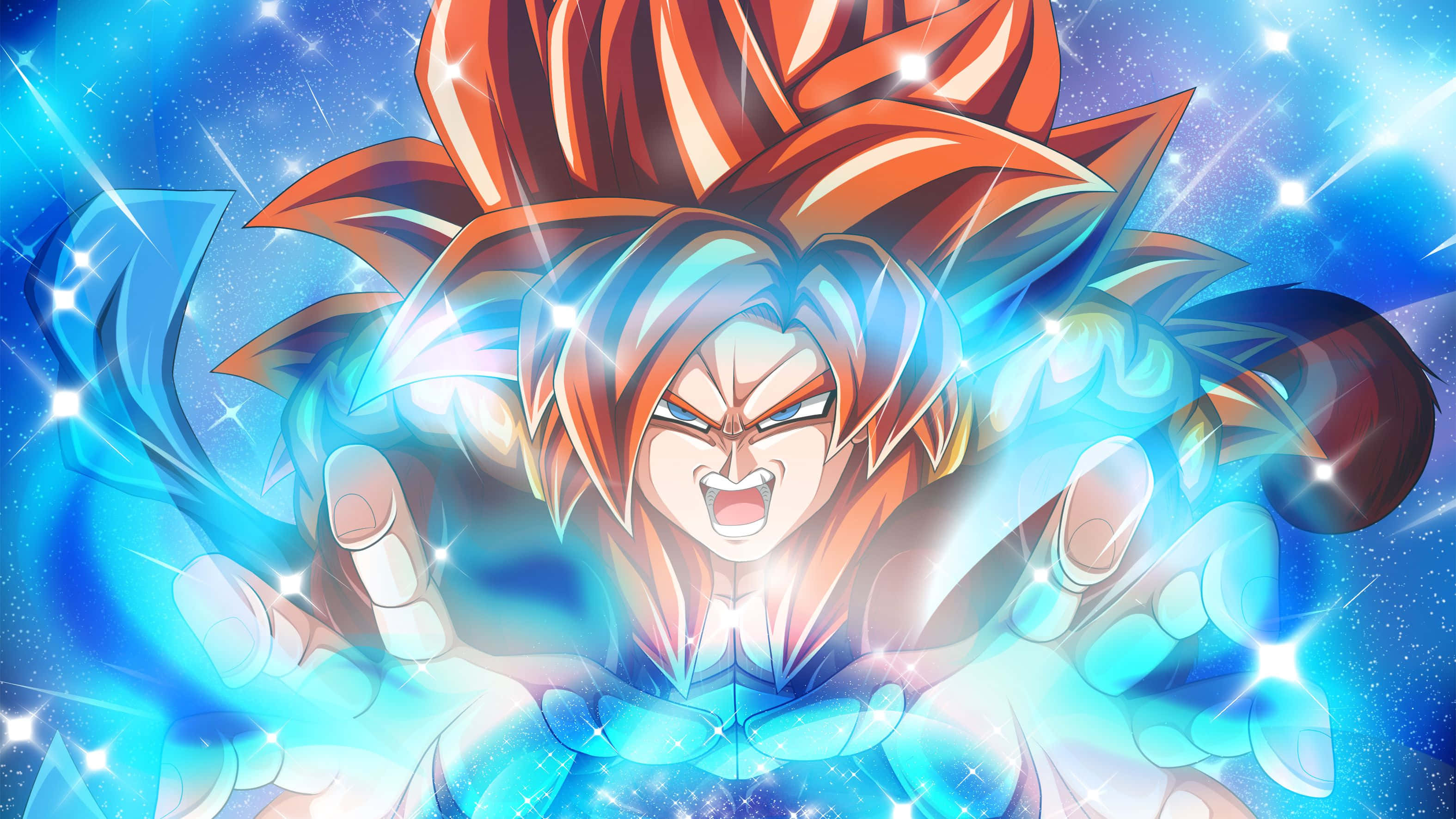 Goku cu păr portocaliu din Dragon Ball Super Fundal