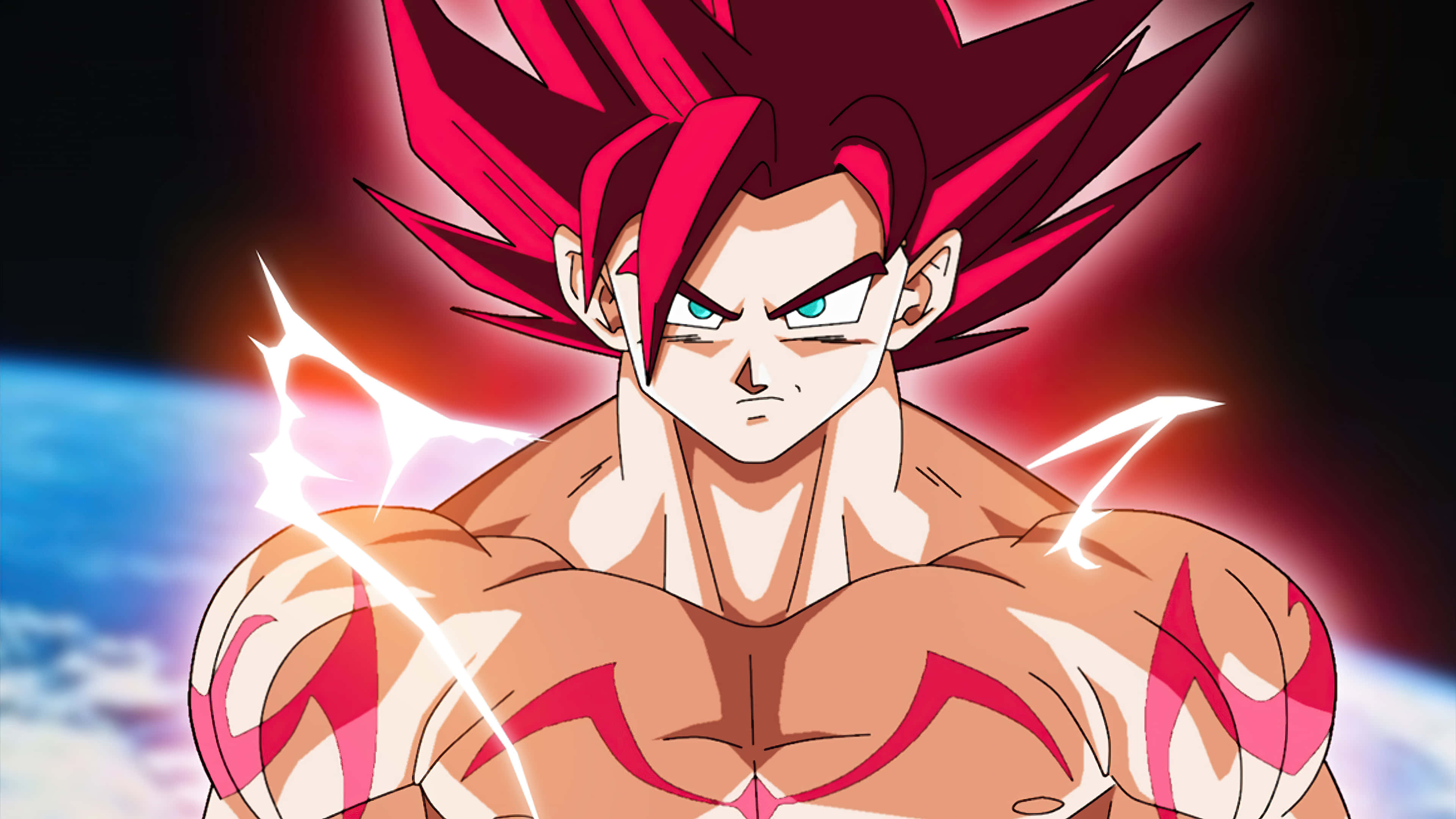 Goku cu părul roșu Dragon Ball Super Imagine Fundal
