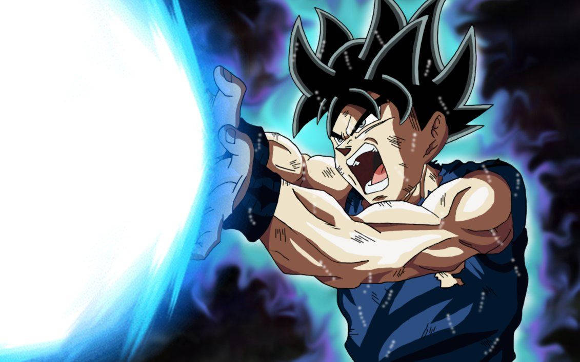 Goku dezlănțuie o puternică undă Kamehameha Fundal