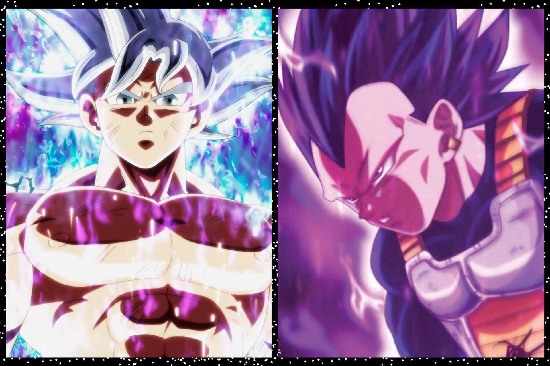 Goku dezlănțuindu-și puterea Ultra Instinct. Fundal